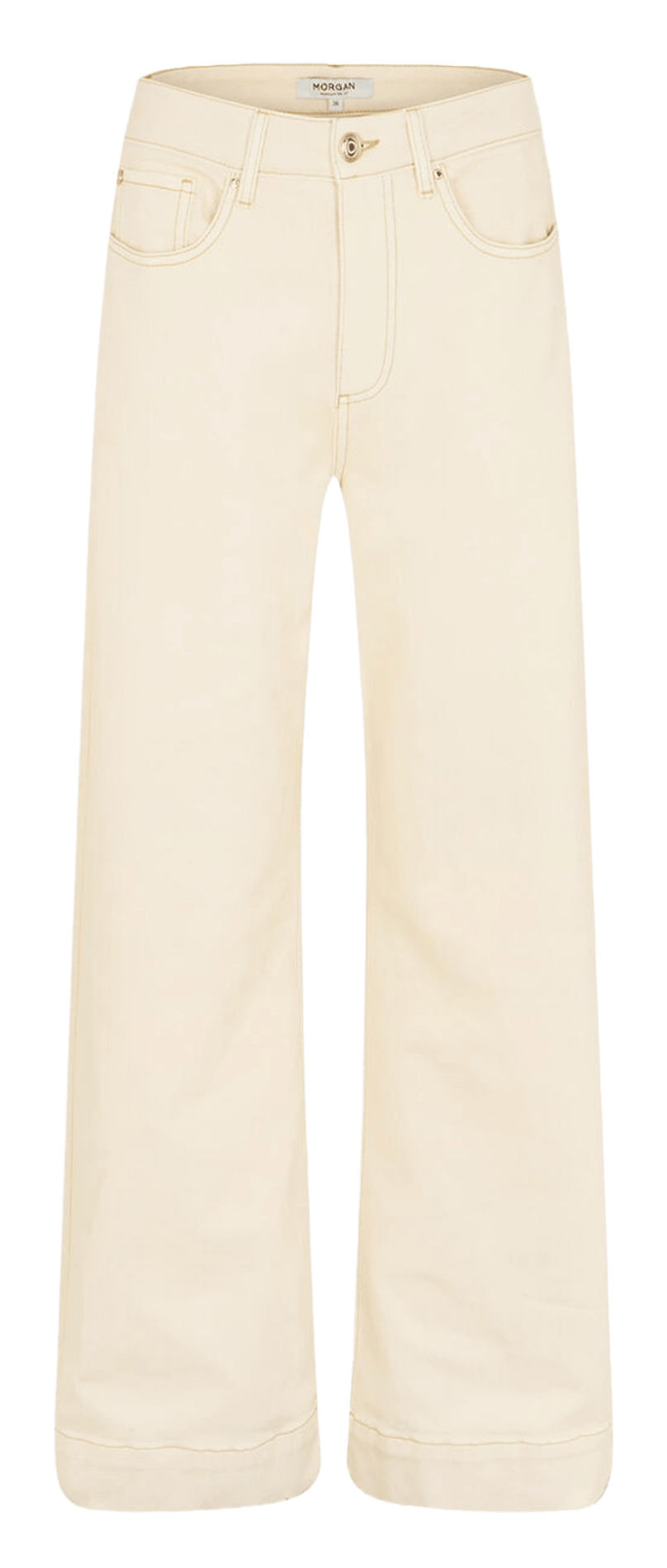Cotton-blend flared jeans MORGAN Beige