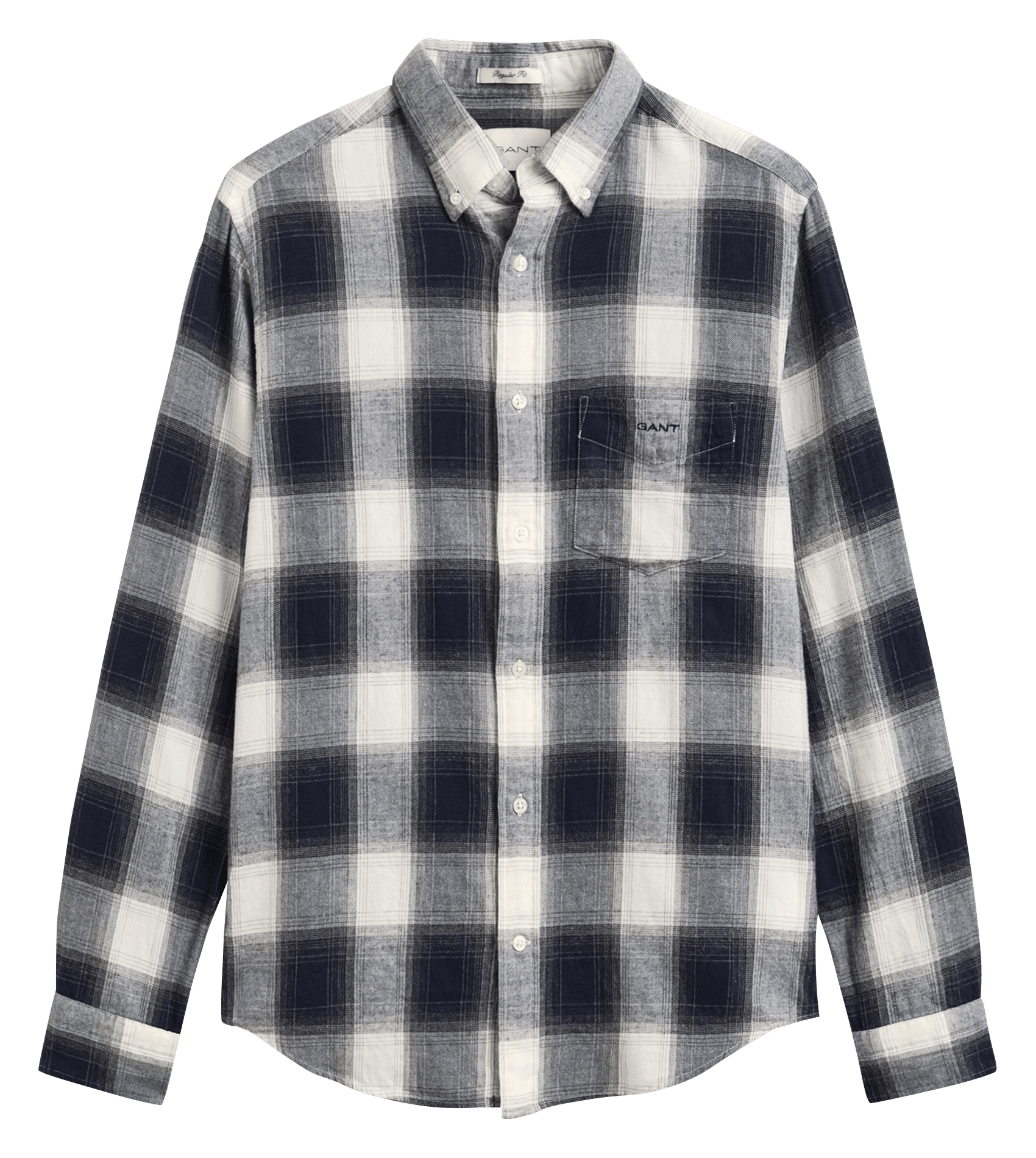 Chemise droite col classique à carreaux en coton GANT Bleu