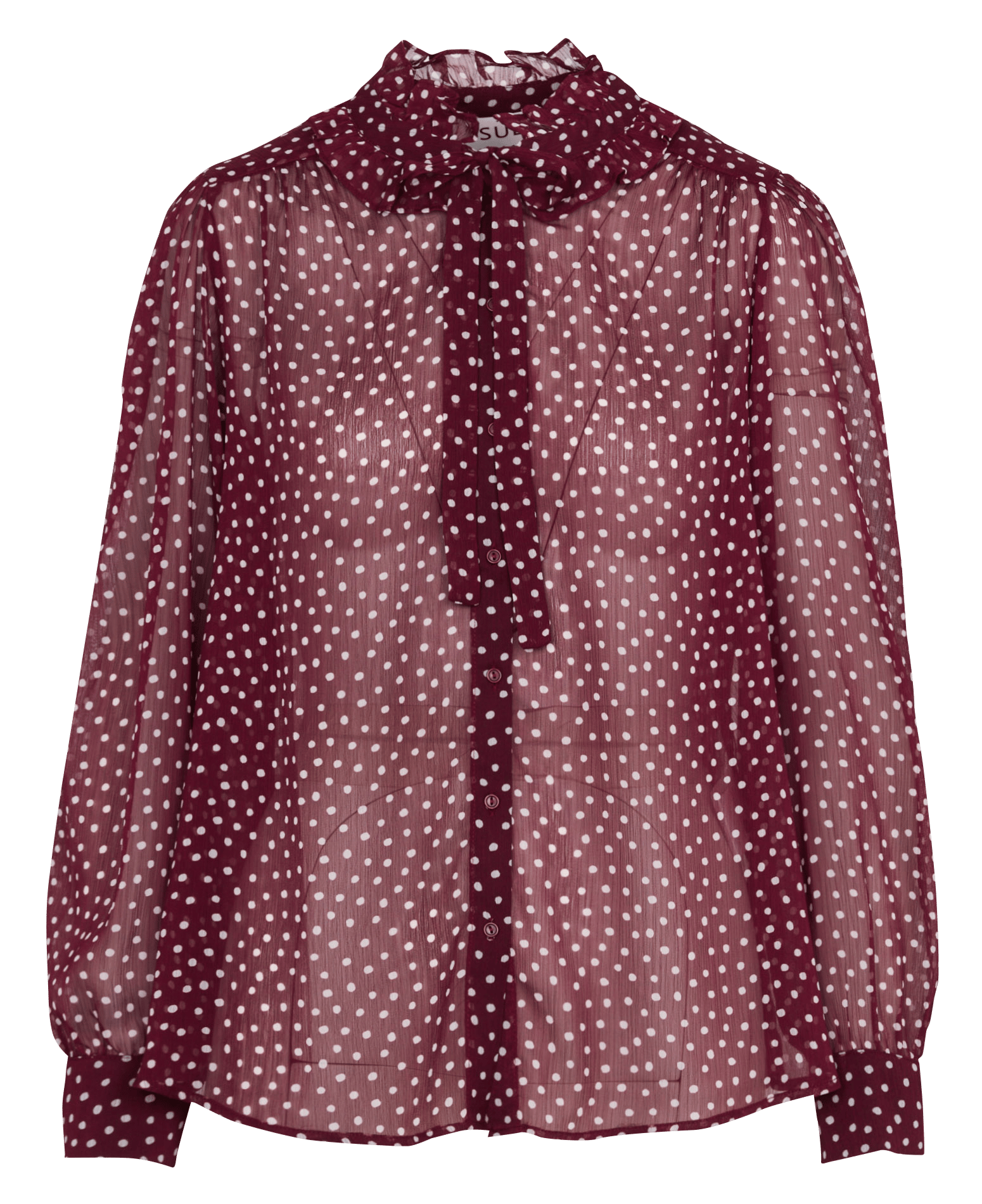 Chemise col à volants imprimé pois  SUD EXPRESS