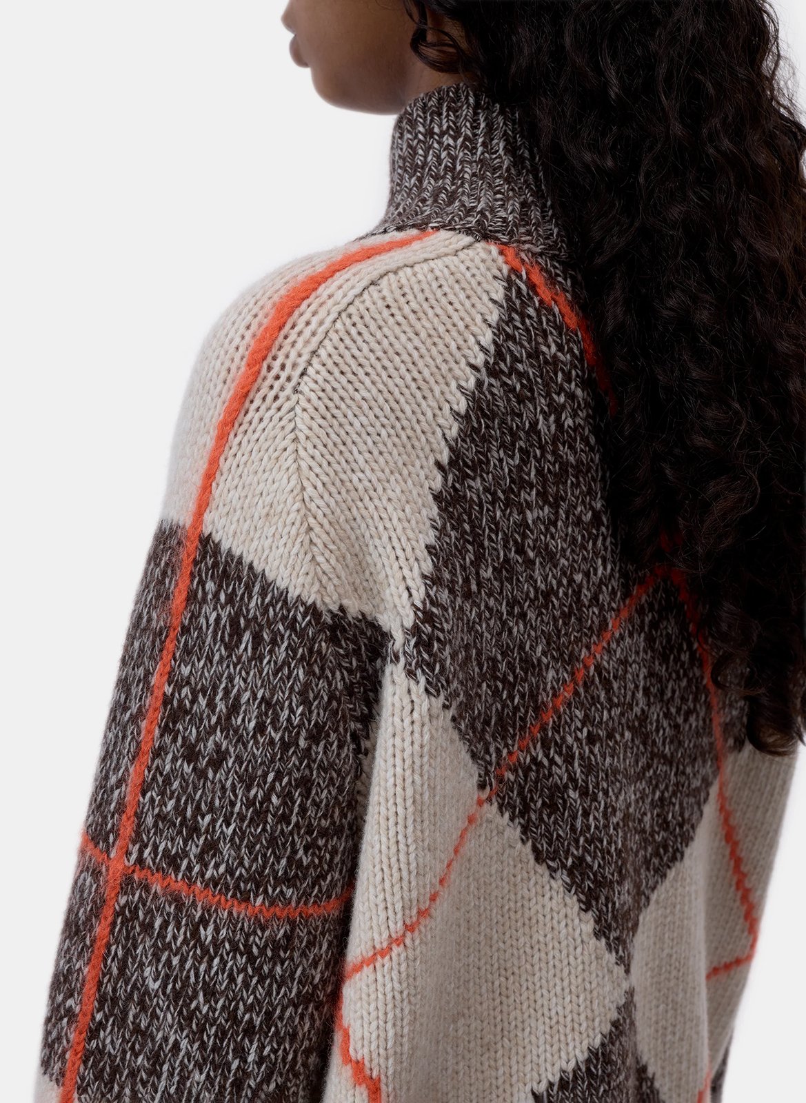 Straight high-neck jacquard wool blend sweater CLOSED Multicolored