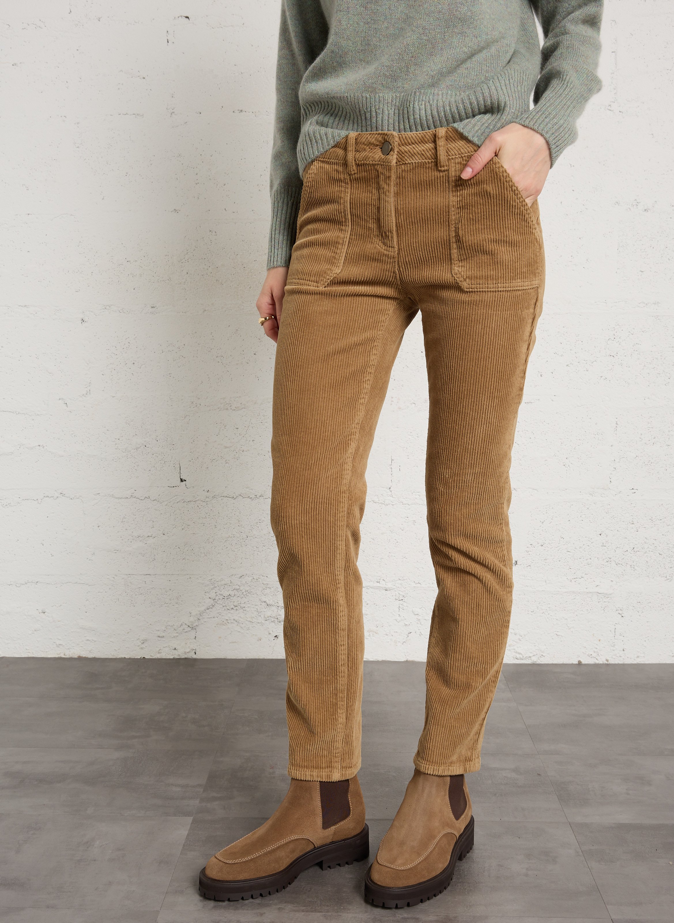 Cotton-blend chino pants MAISON 123 Beige