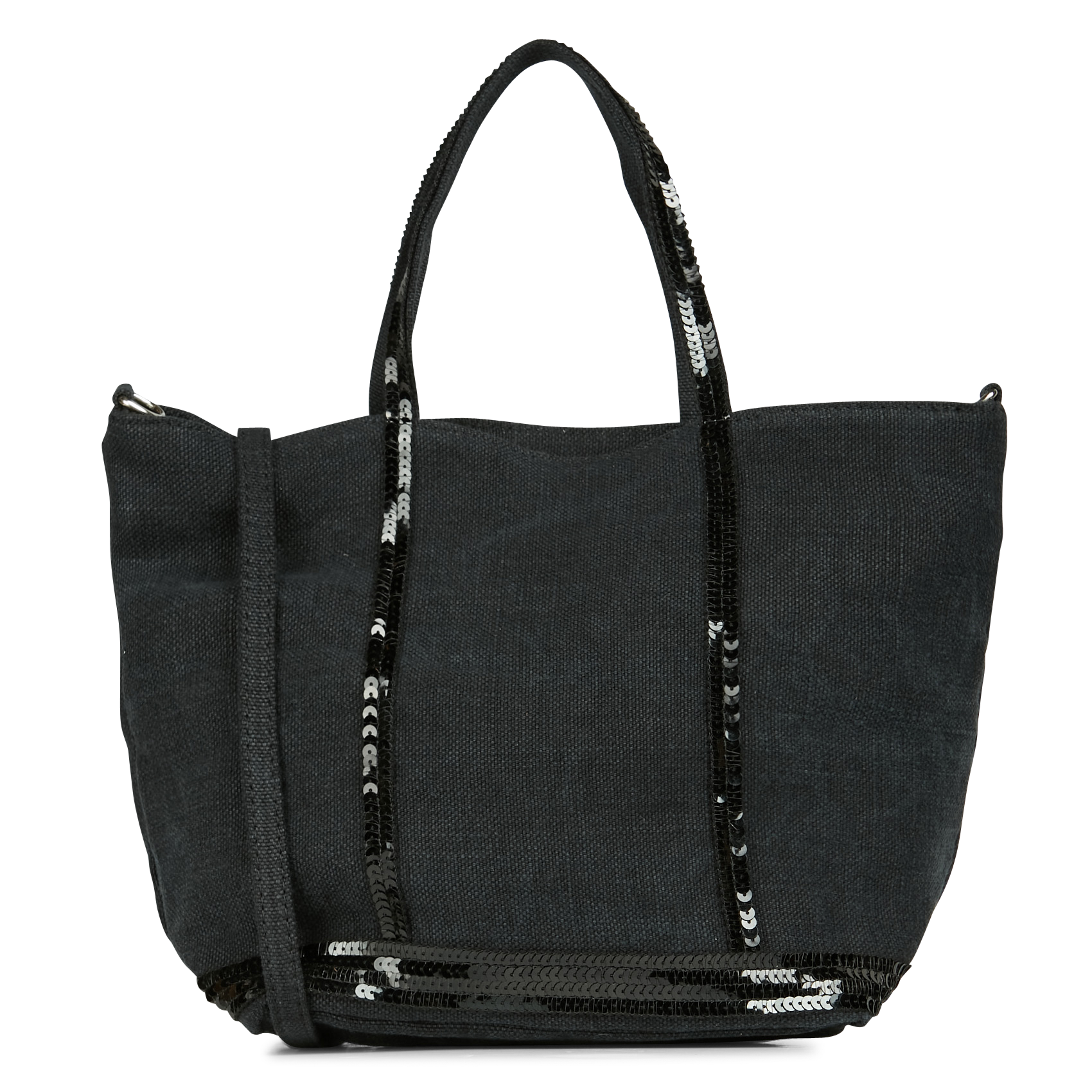 Sac cabas S à sequins en lin  CABAS S Noir