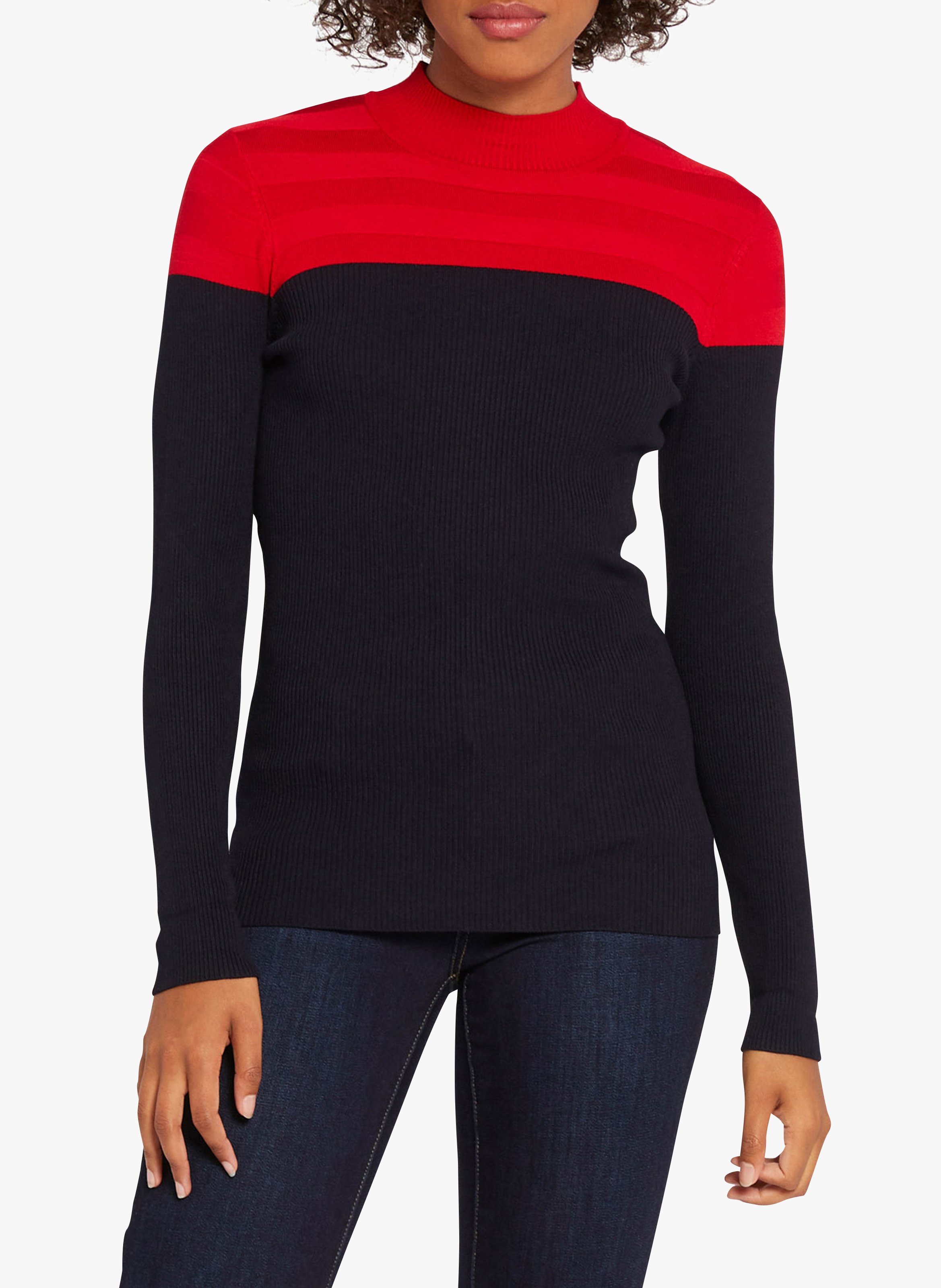 Tweekleurige trui met opstaande kraag MORGAN Veelkleurig