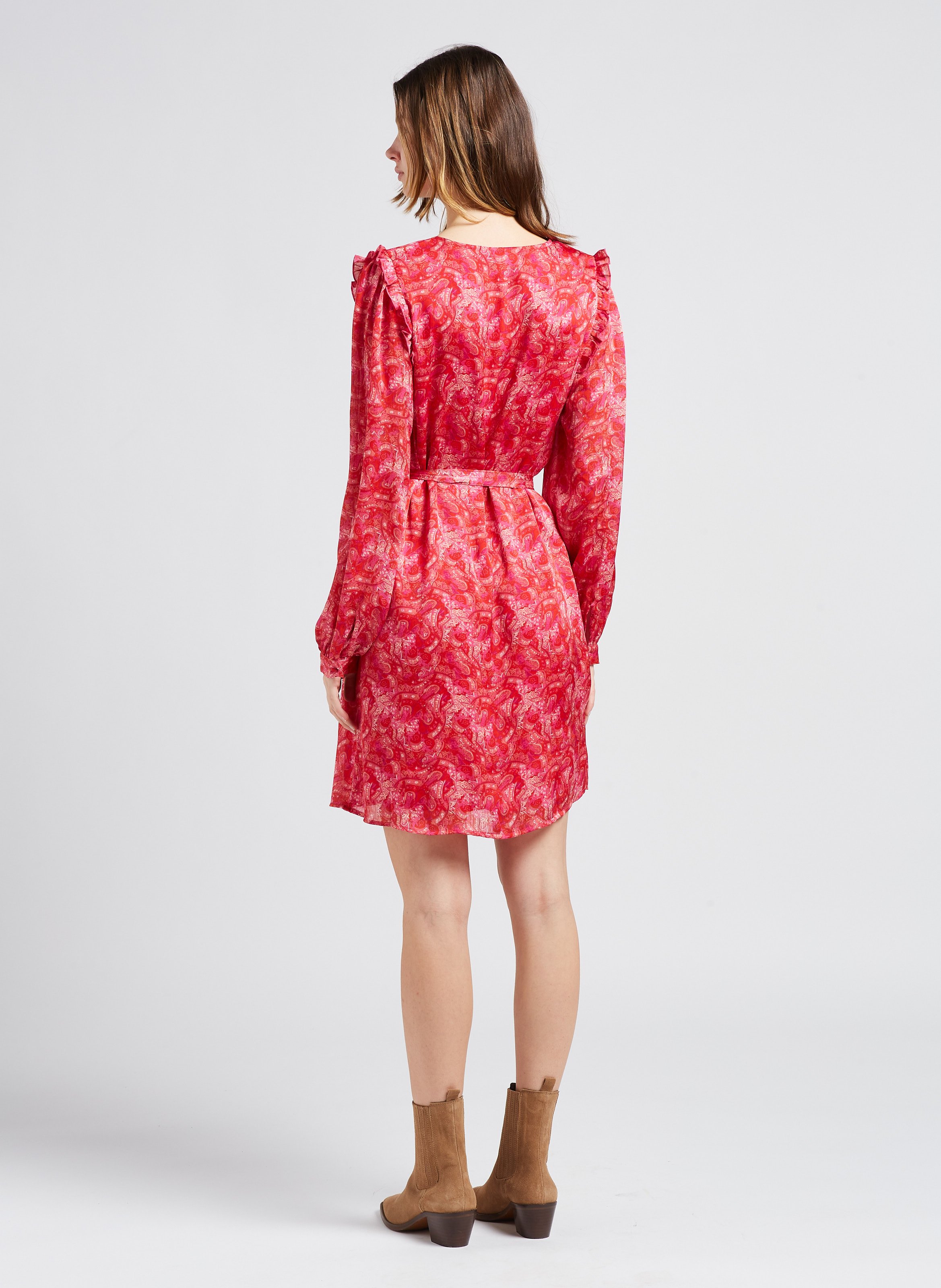 Robe col V droite VILA Rose