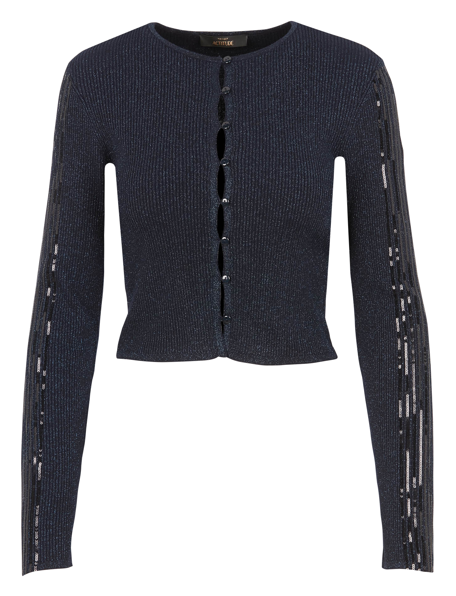 Gilet col rond détails fantaisies TWINSET Bleu