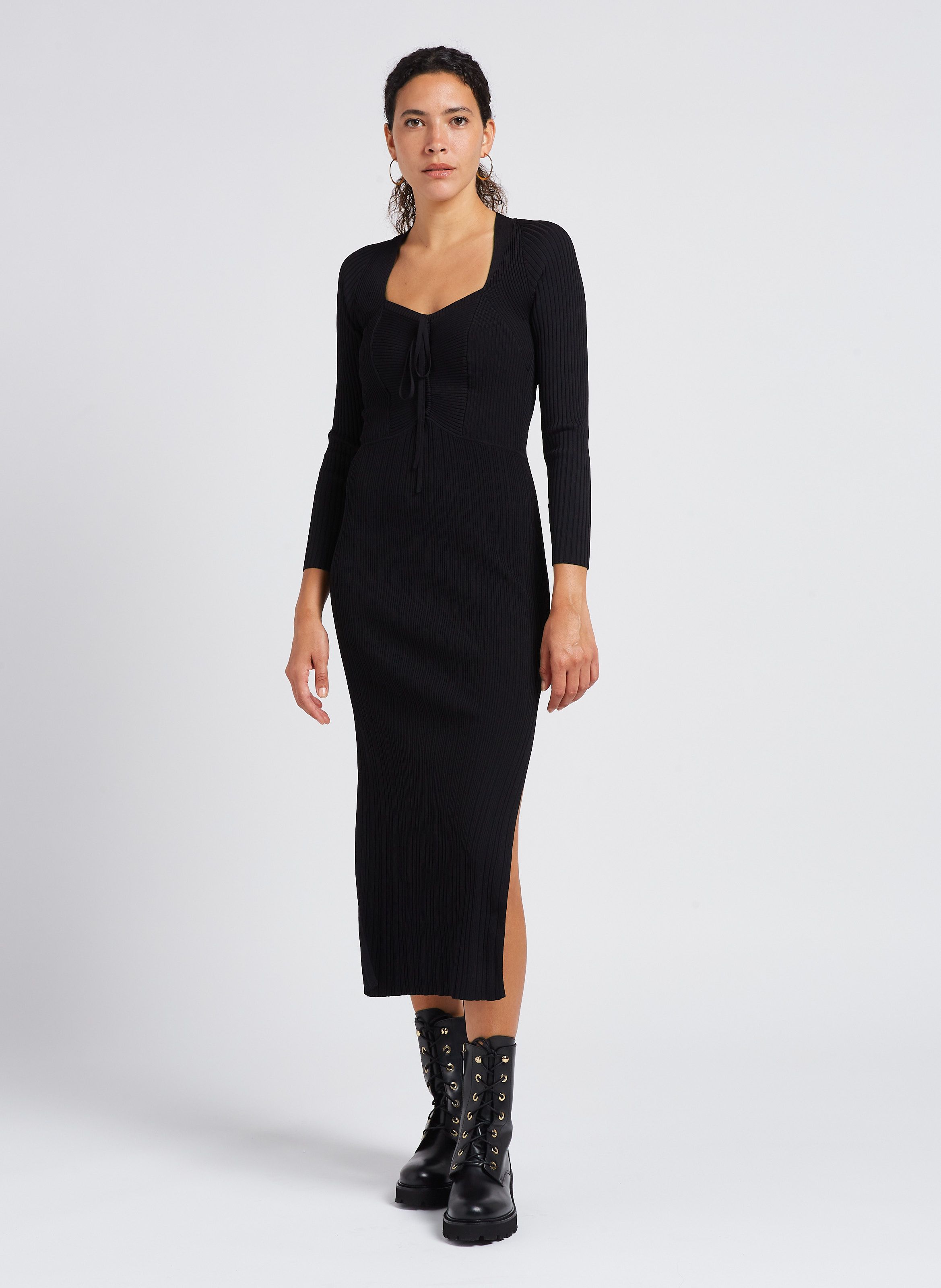 Robe Midi Cordon Nouer Edora Noir Ba sh Femme Place des