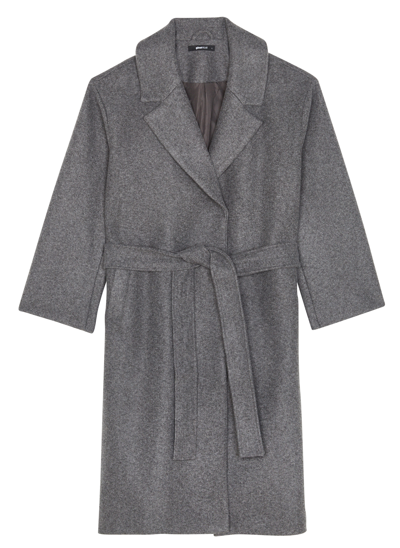 Manteau col tailleur  GINA TRICOT Gris