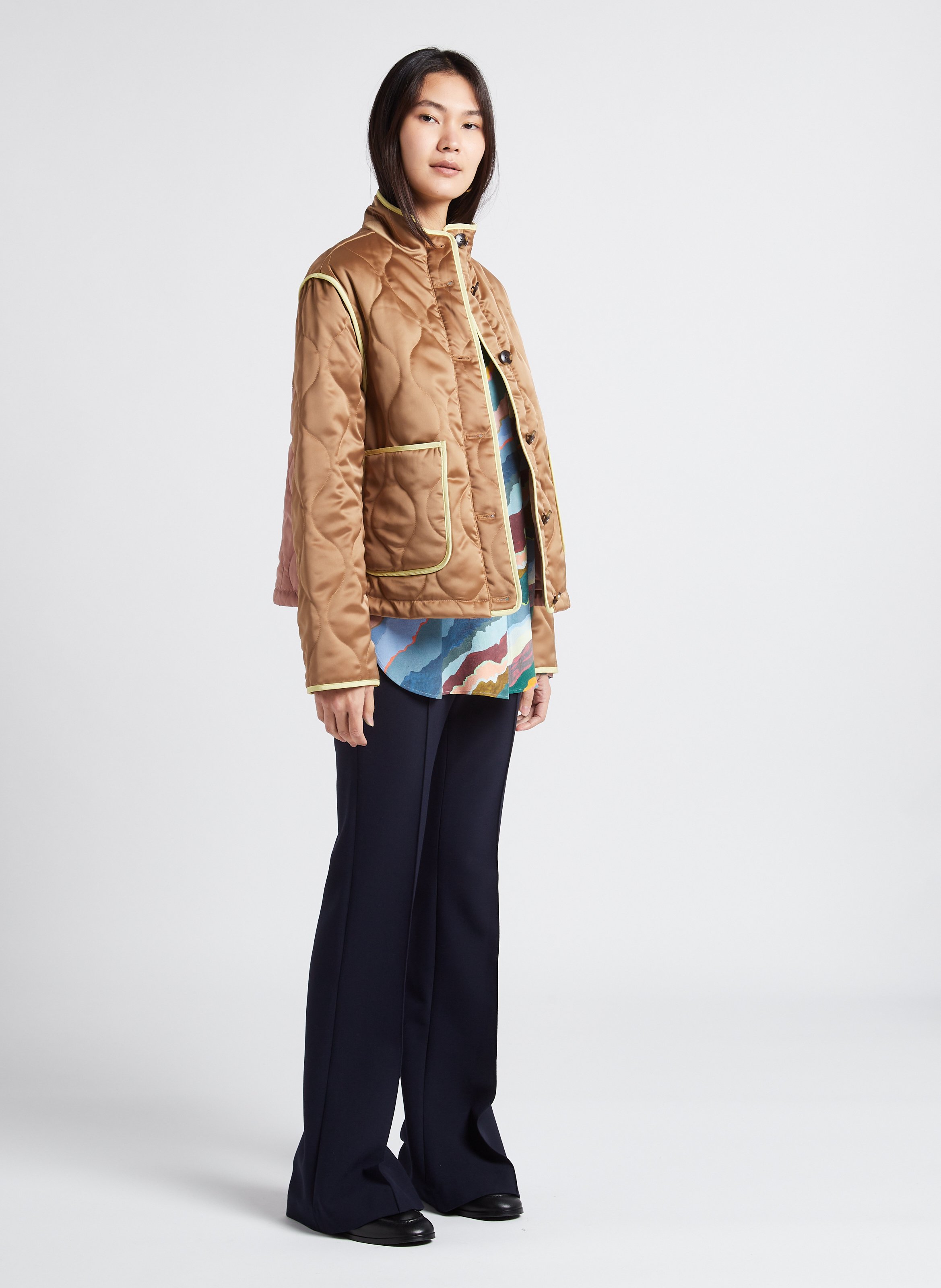 Straight high-neck jacket PAUL SMITH Brown