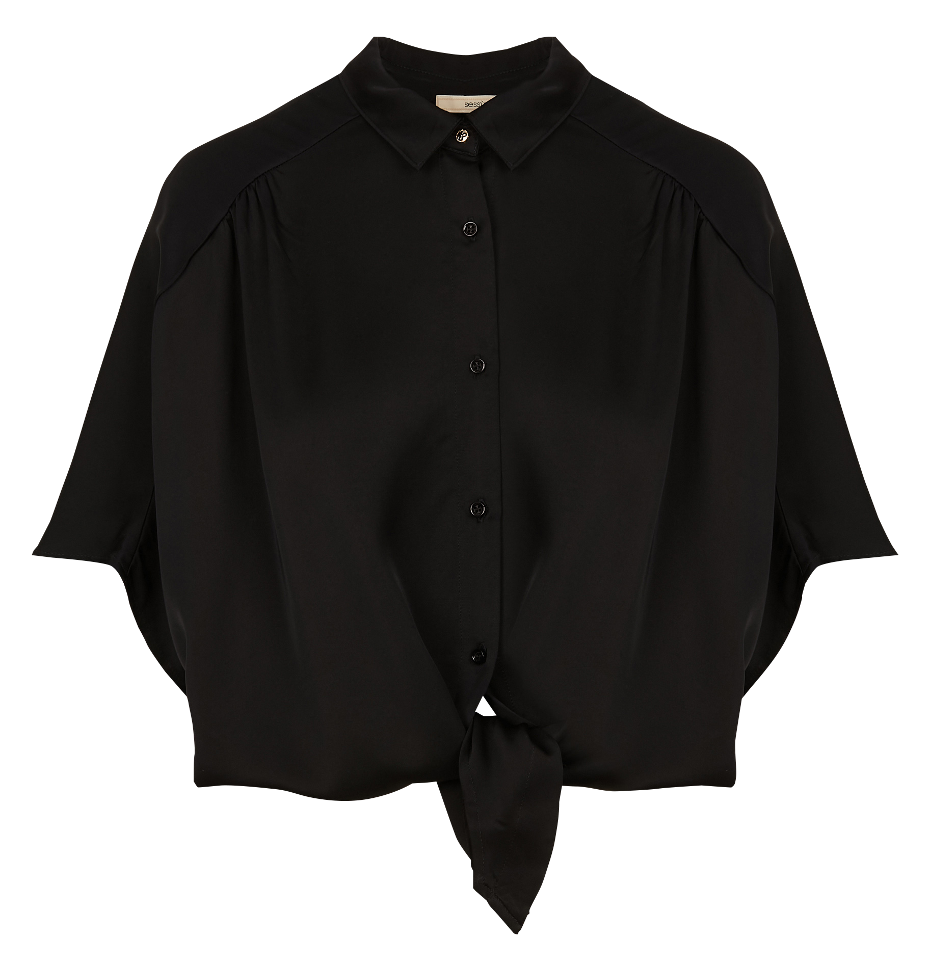 Straight shirt with classic collar SESSUN Black