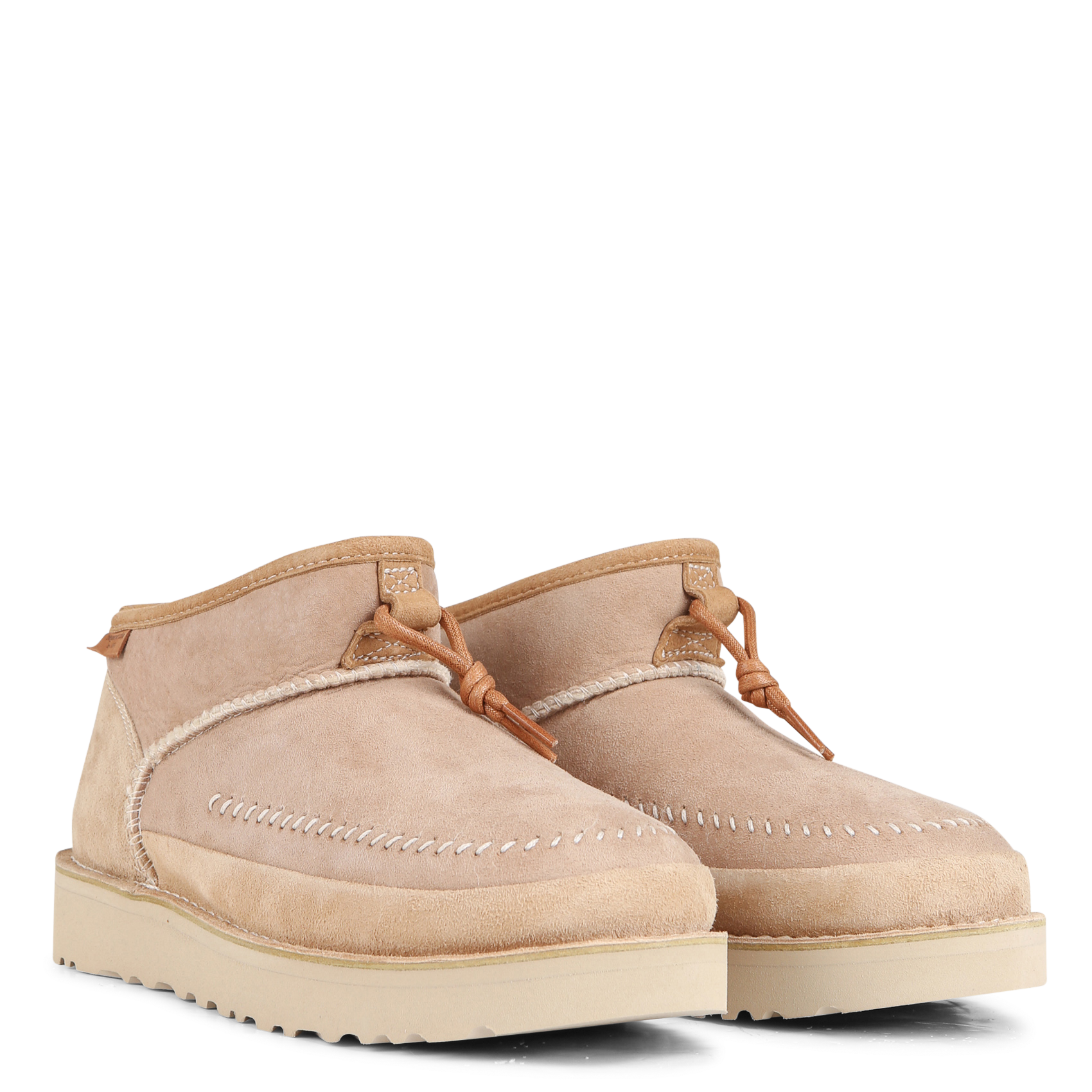 Bottines fourrées en cuir velours UGG Beige