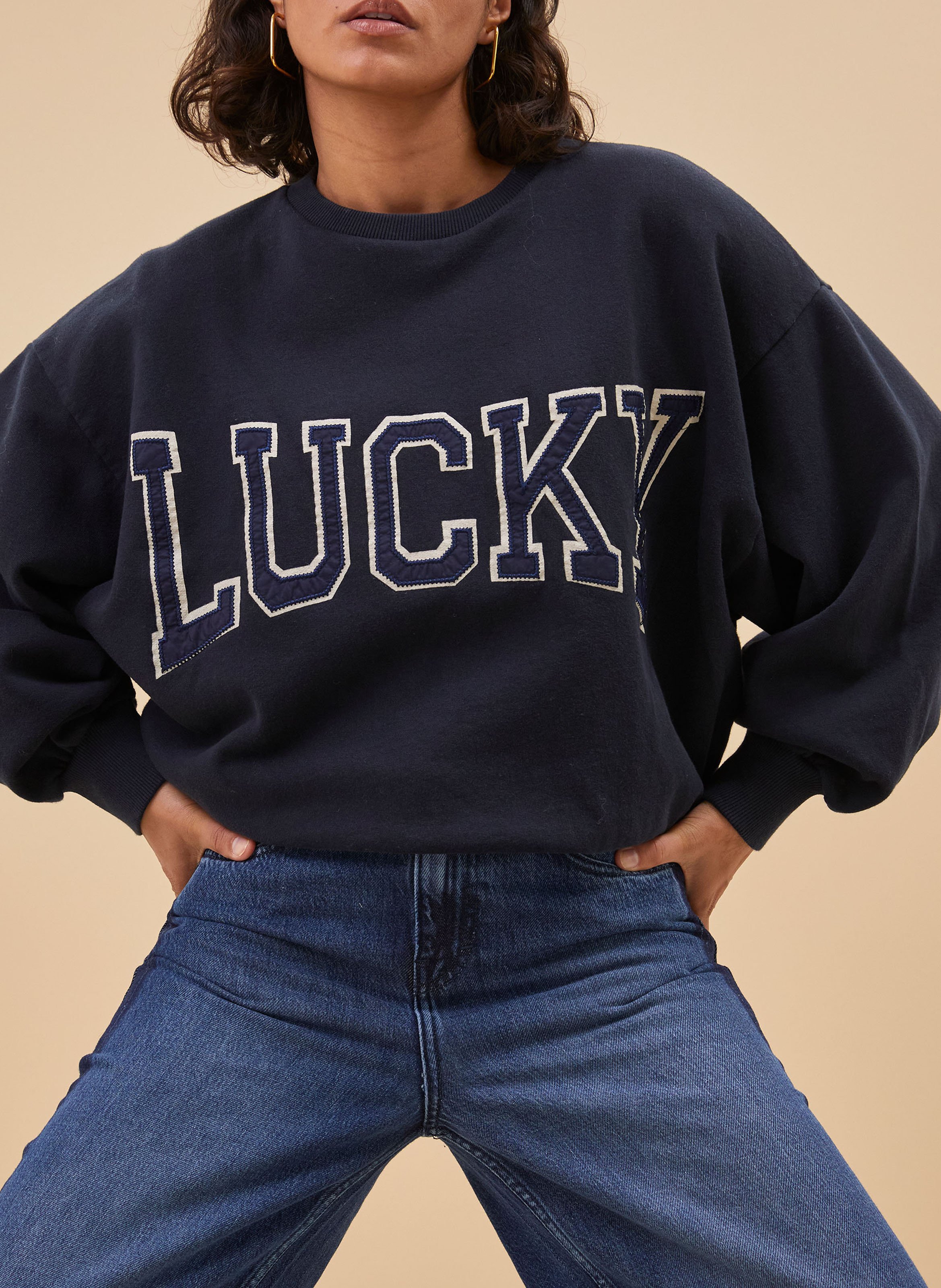 High-rise straight cotton-blend jeans BY BAR Blue