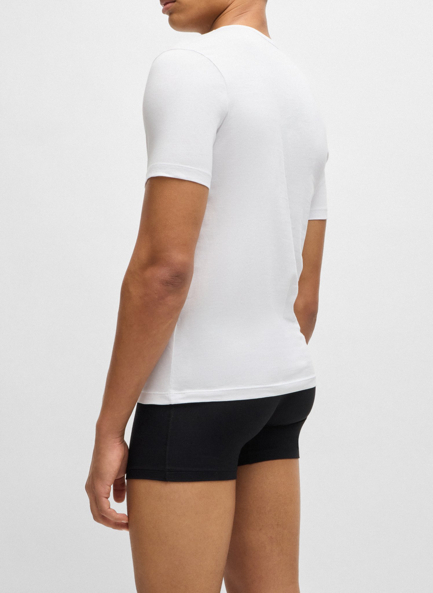 Pack of 3 round-neck cotton T-shirts BOSS White