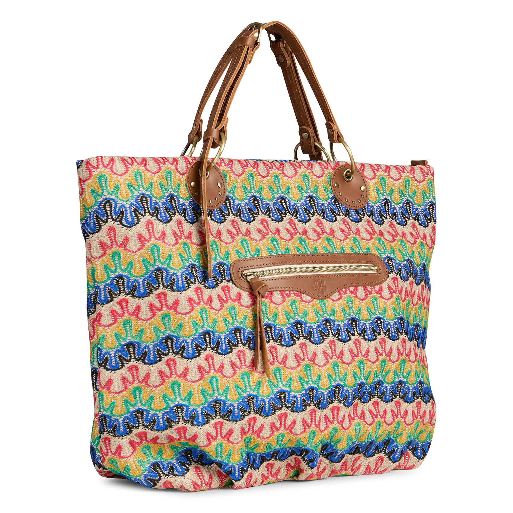 Bolso shopper bordado MILA LOUISE Marron
