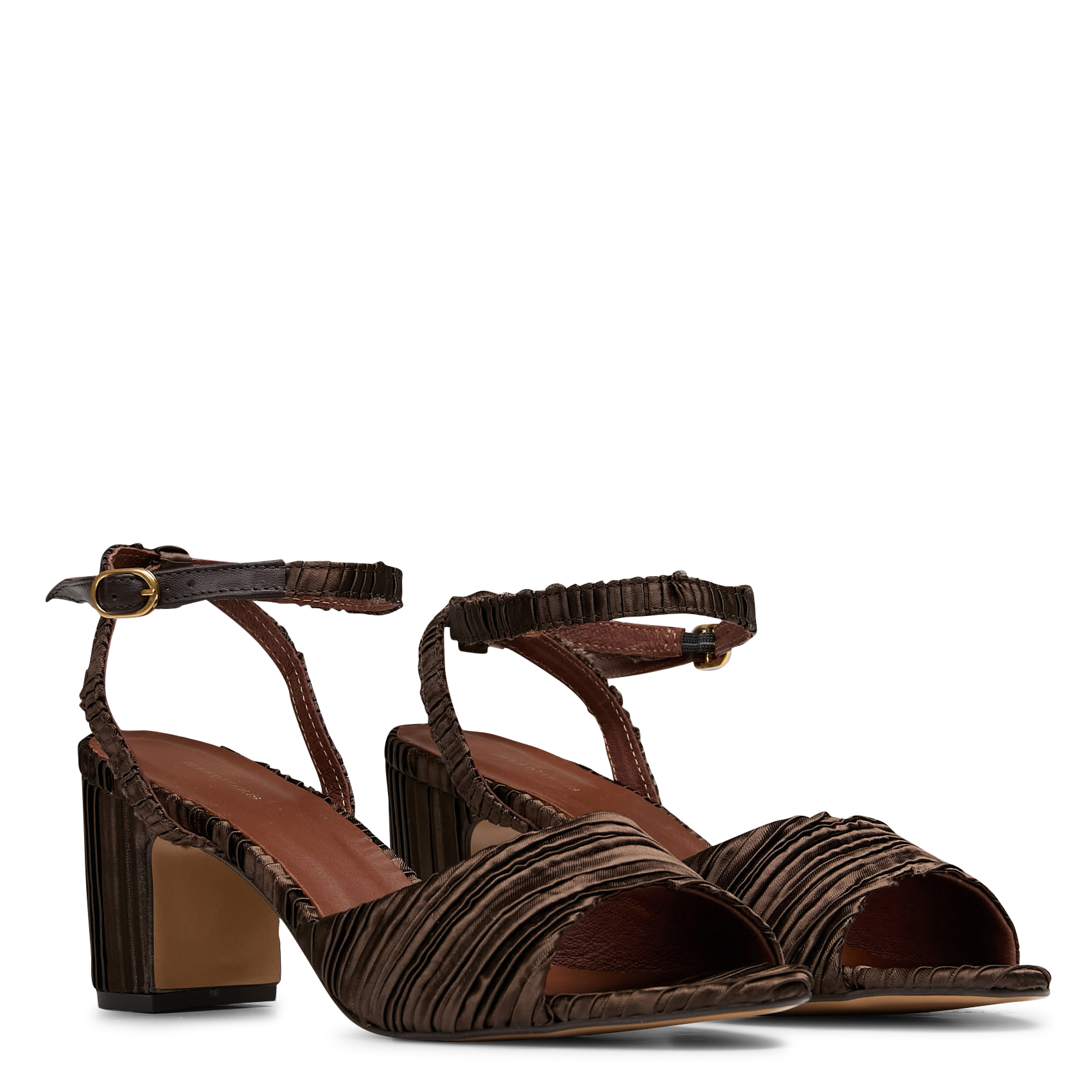 Sandales à talon en cuir ANONYMOUS COPENHAGEN Marron