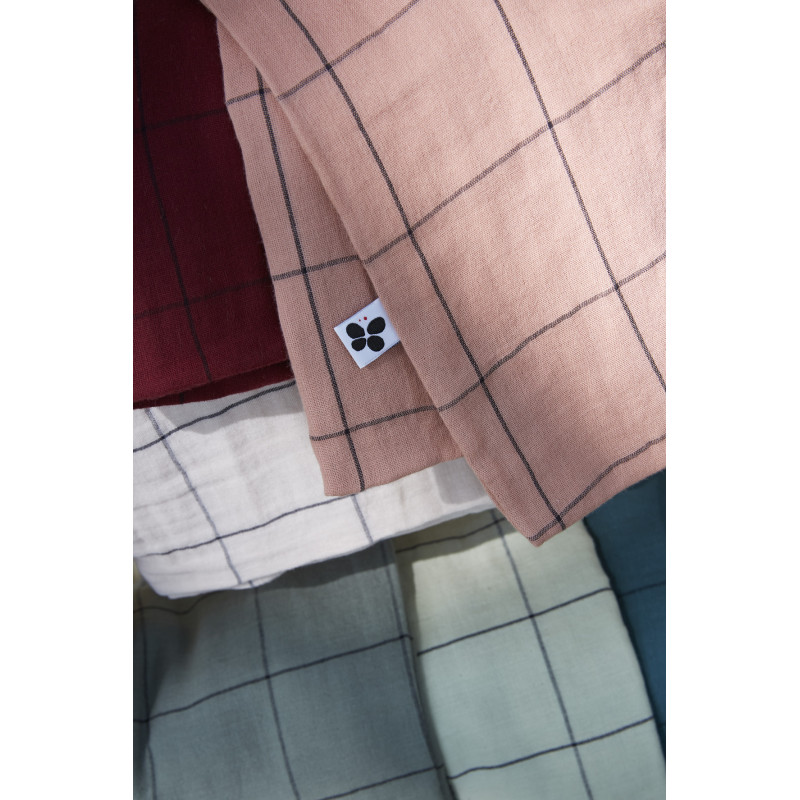 Cotton percale pillow case L'EFFET PAPILLON Blue