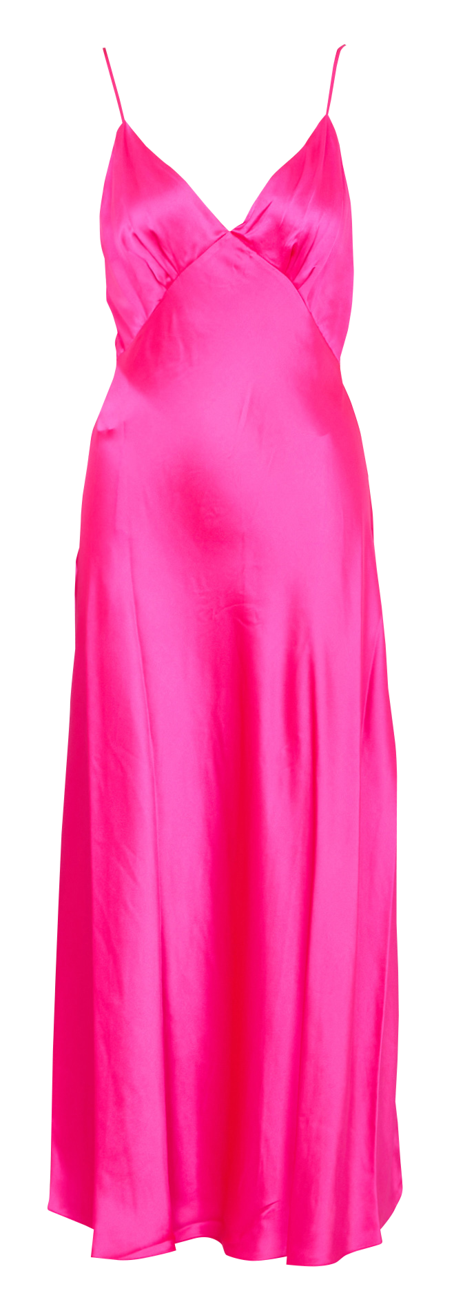 Long V-neck silk dress FROM FUTURE Pink
