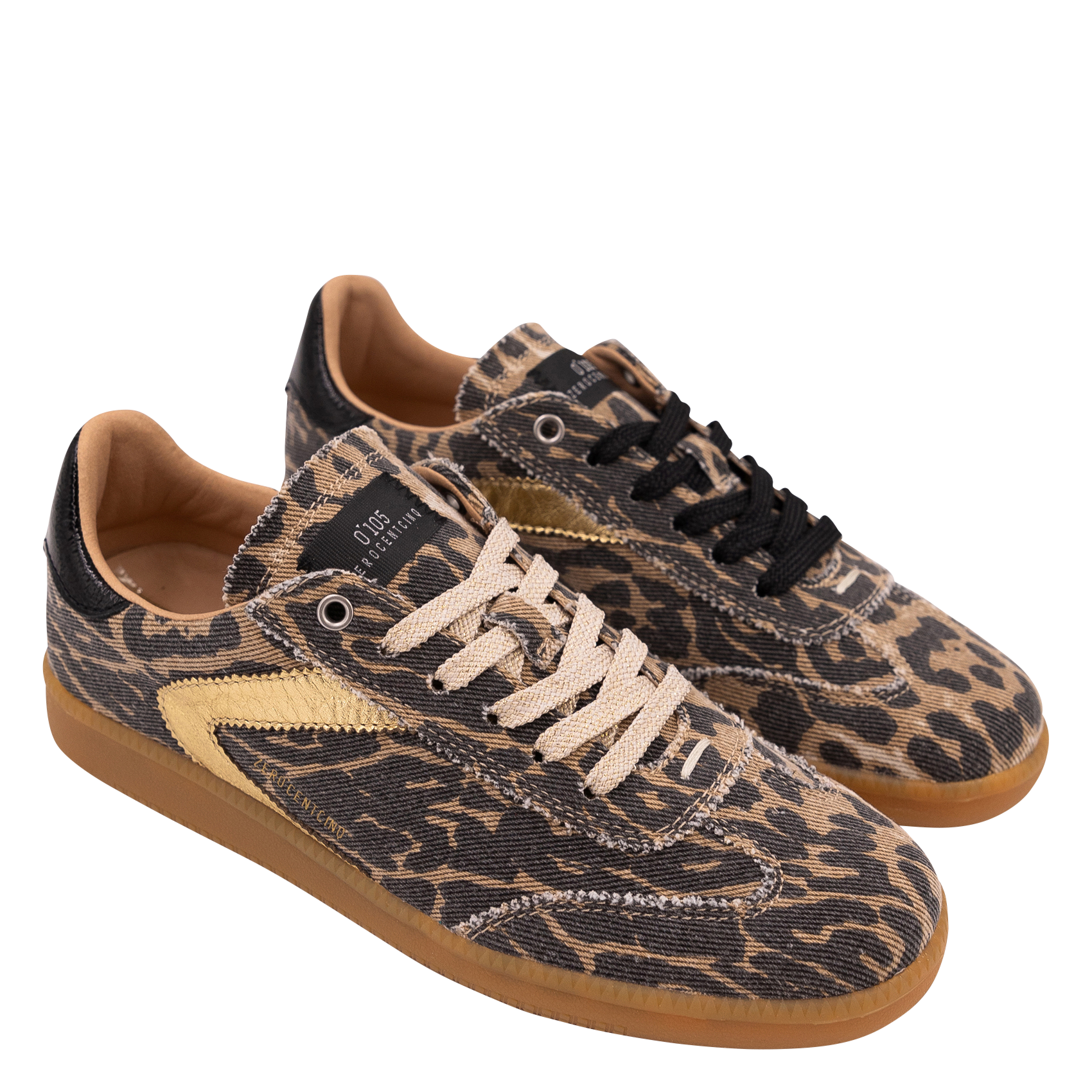 baskets basses imprimé léopard 0'105 Blanc