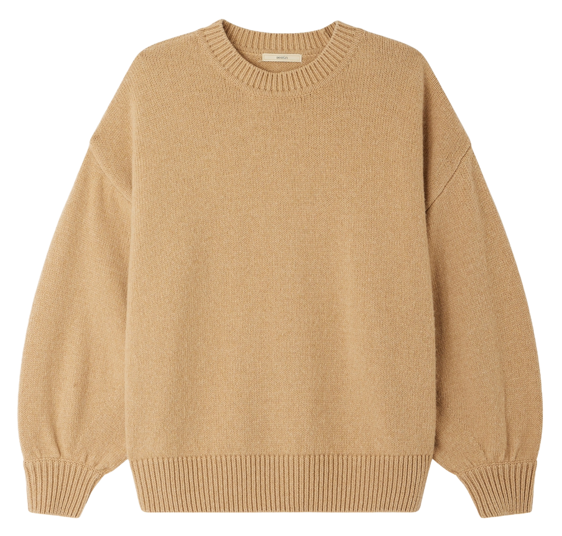 Sweat col rond en laine et en cachemire mélangés SESSUN Beige