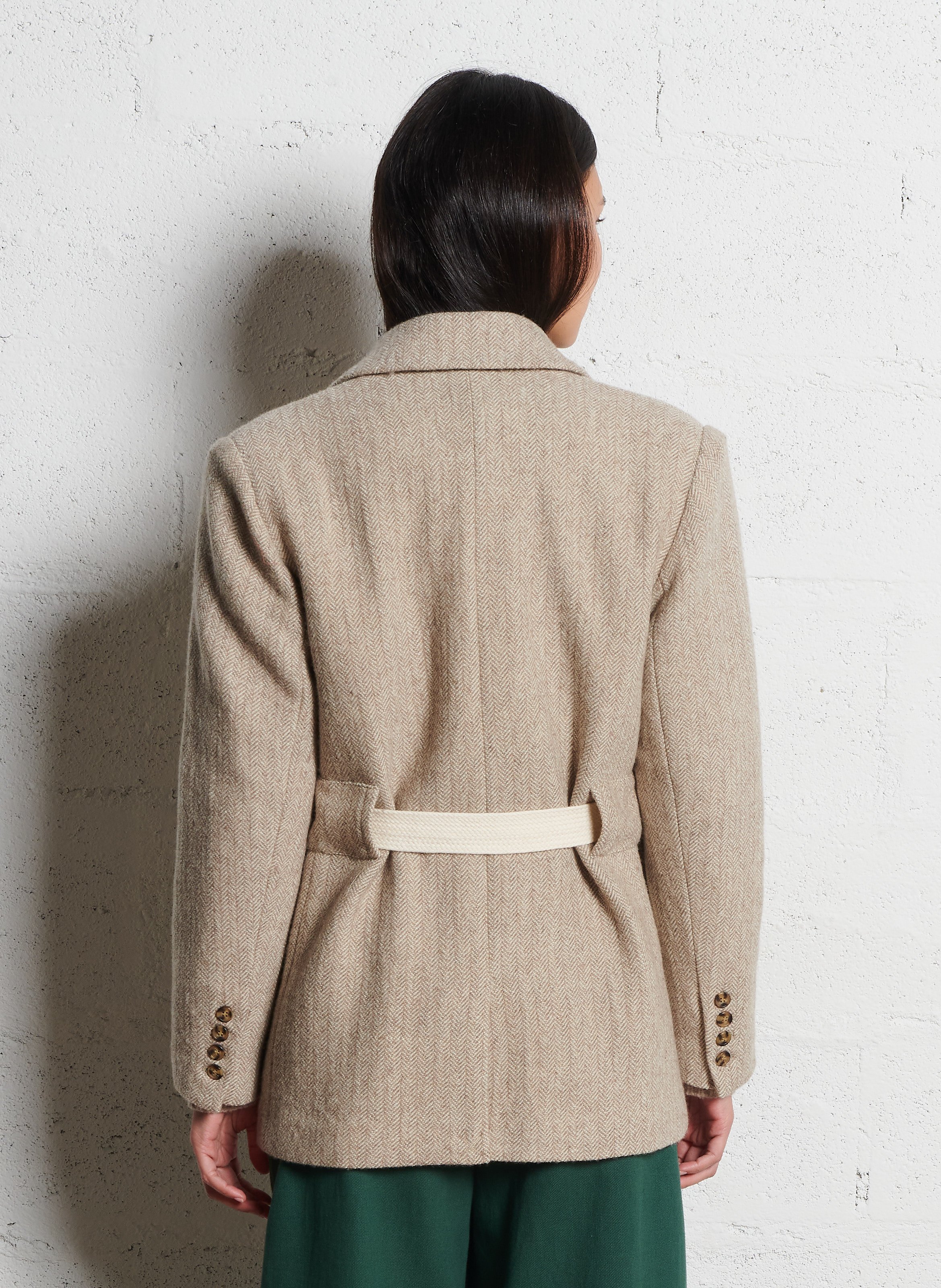 Veste tailleur en laine mélangée LOUISE MISHA Beige