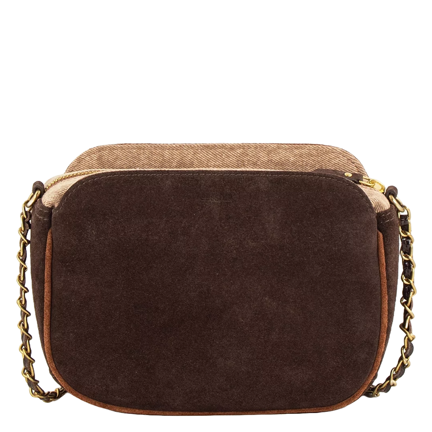 Dual-material messenger bag SESSUN Brown