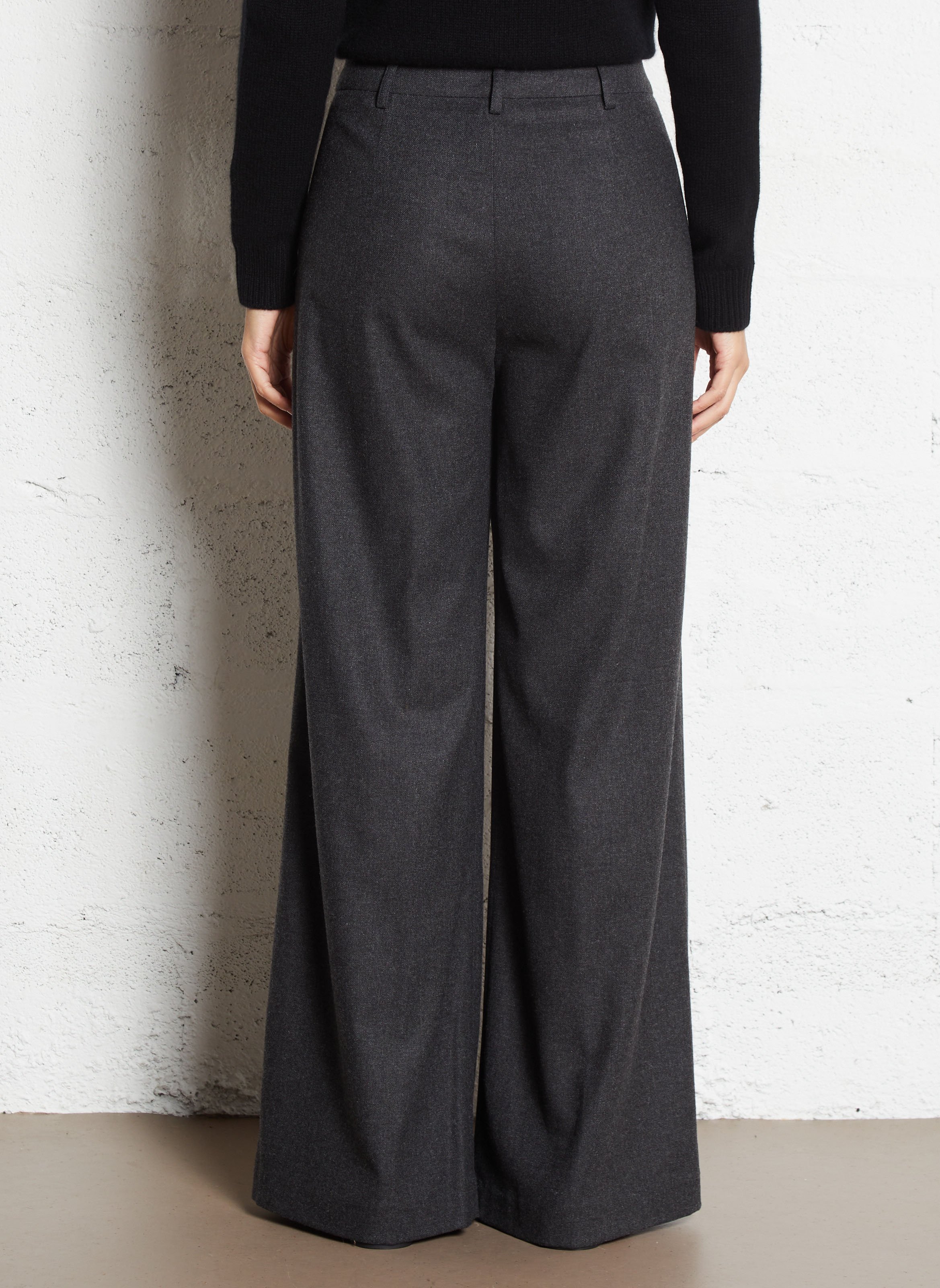 Pantalon large en laine mélangée DIEGA Gris