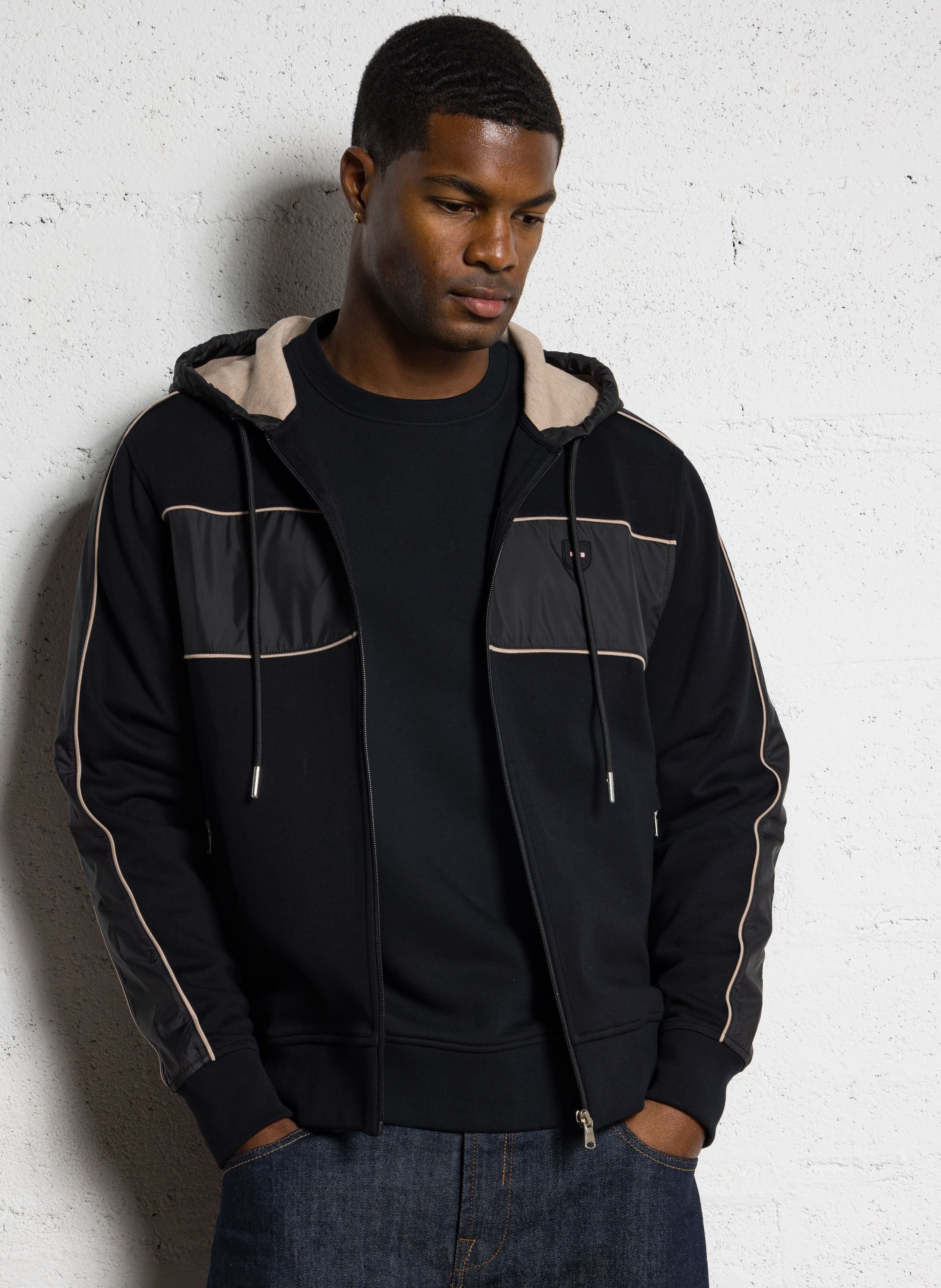 Sweat zippé à capuche EDEN PARK Noir