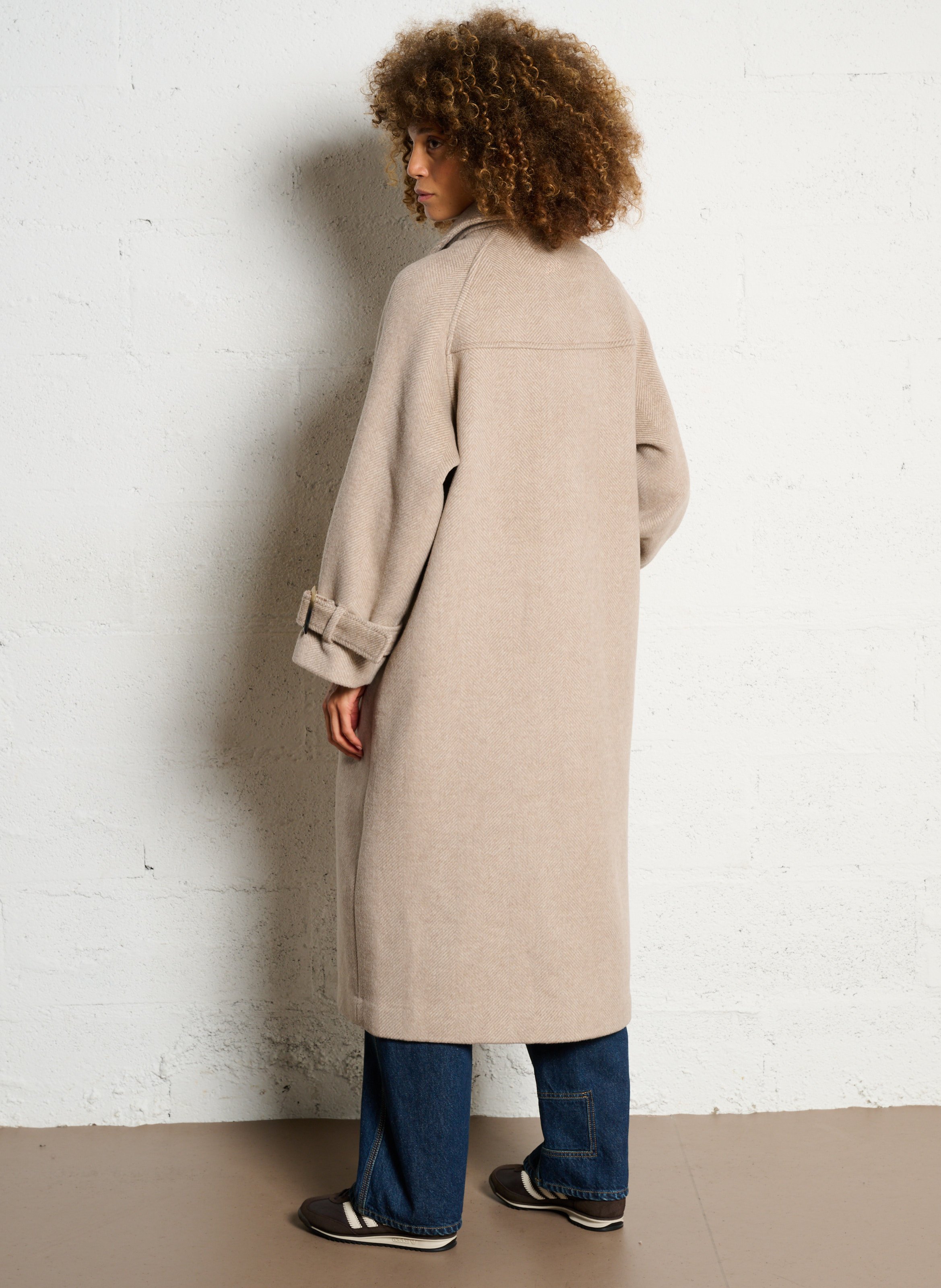 Mid-length wool-blend straight-cut coat DAMSON MADDER Grey