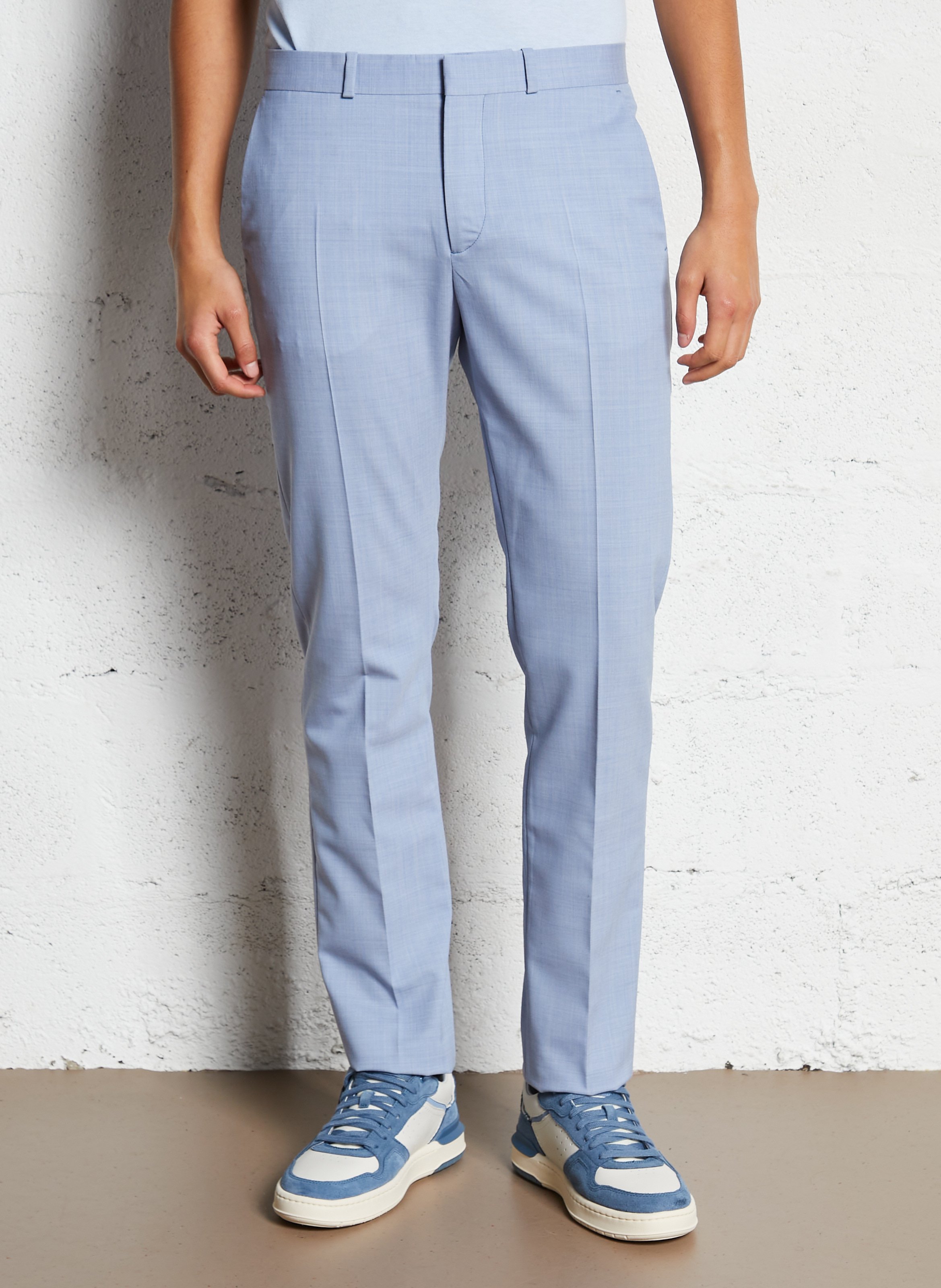 Straight wool-blend trousers IKKS Blue