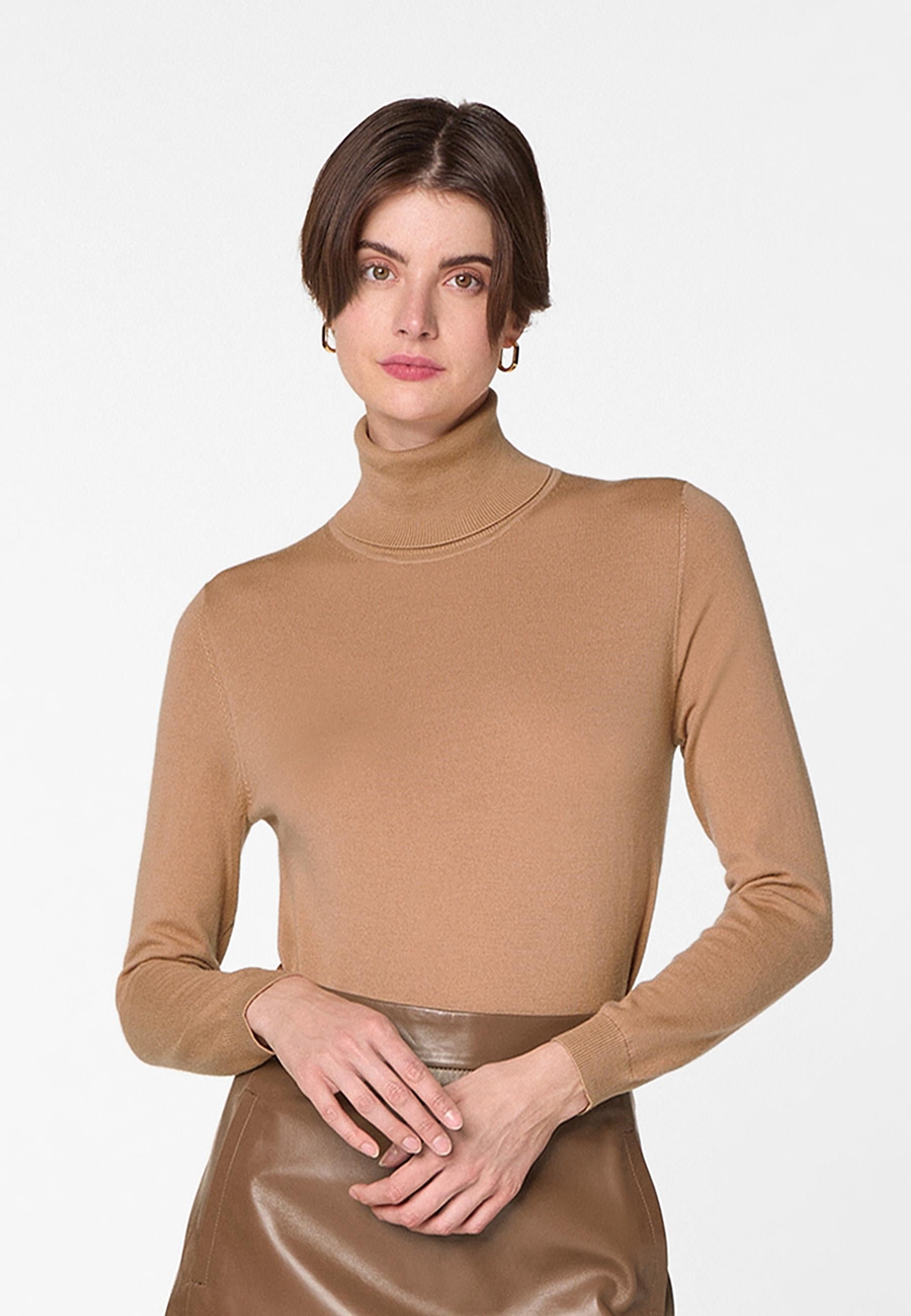 Merino wool roll-neck sweater RODIER Brown