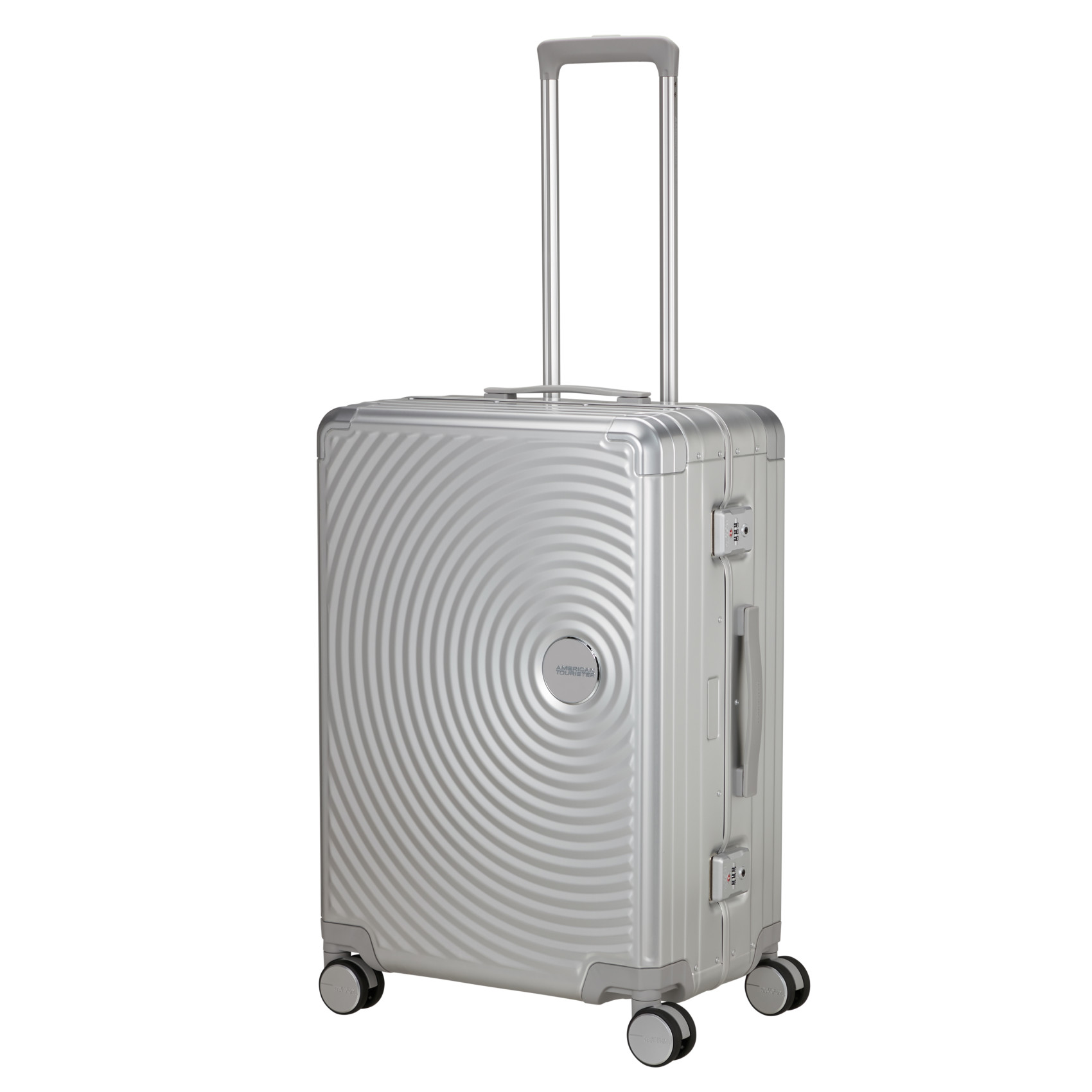 Aluminum suitcase with 4 wheels size M AMERICAN TOURISTER Silver