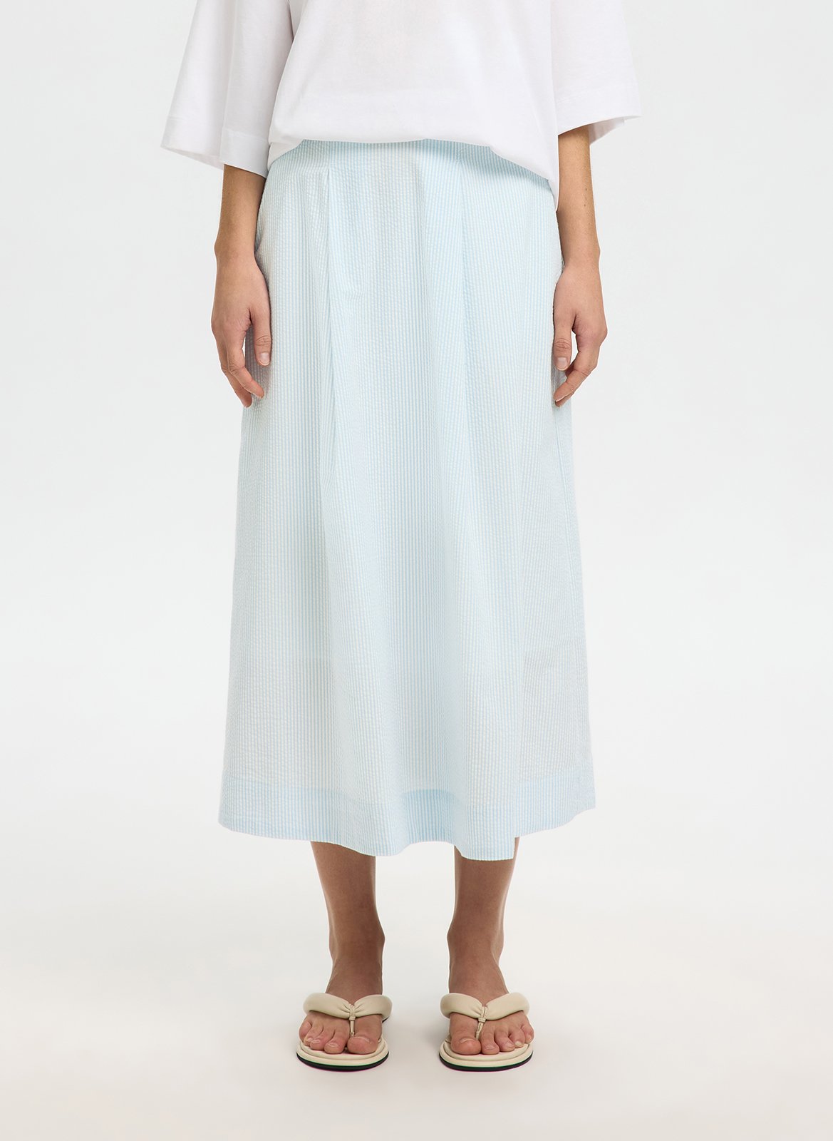 Organic cotton midi skirt SELECTED Blue