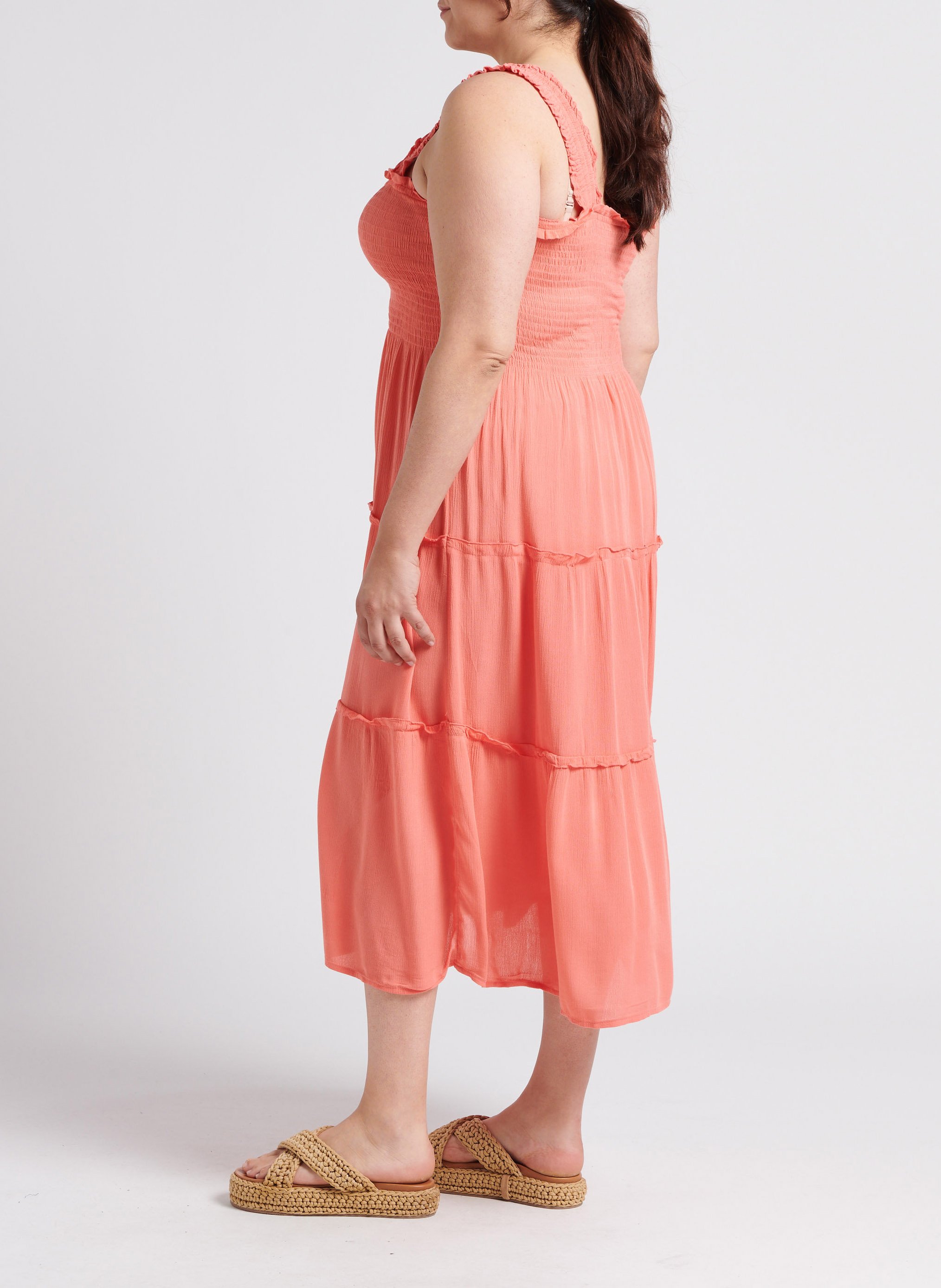 Robe col carré ample à imprimé VERO MODA CURVE Orange