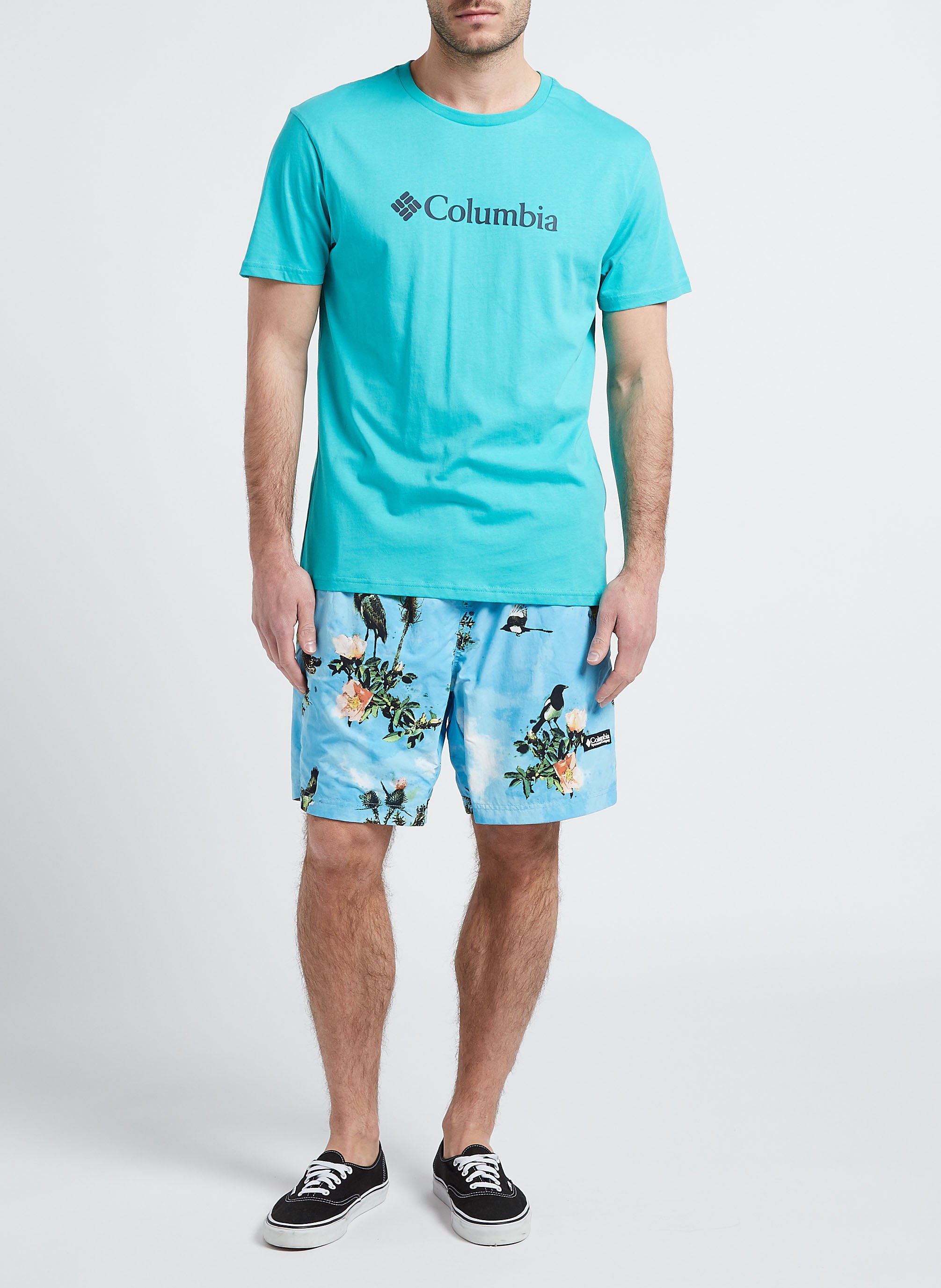 Reversible printed Bermuda shorts COLUMBIA Beige