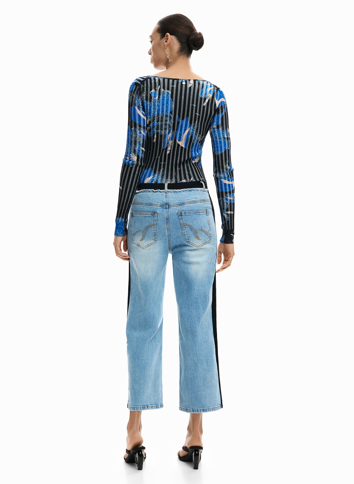 Gekürzte Baumwollhose DESIGUAL Blau