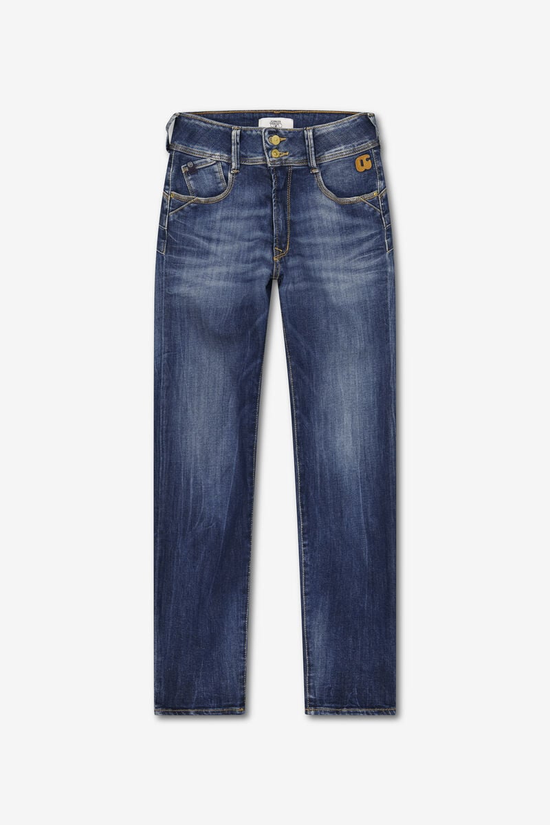 High-waisted push-up slim jeans, 7/8 length LE TEMPS DES CERISES Blue