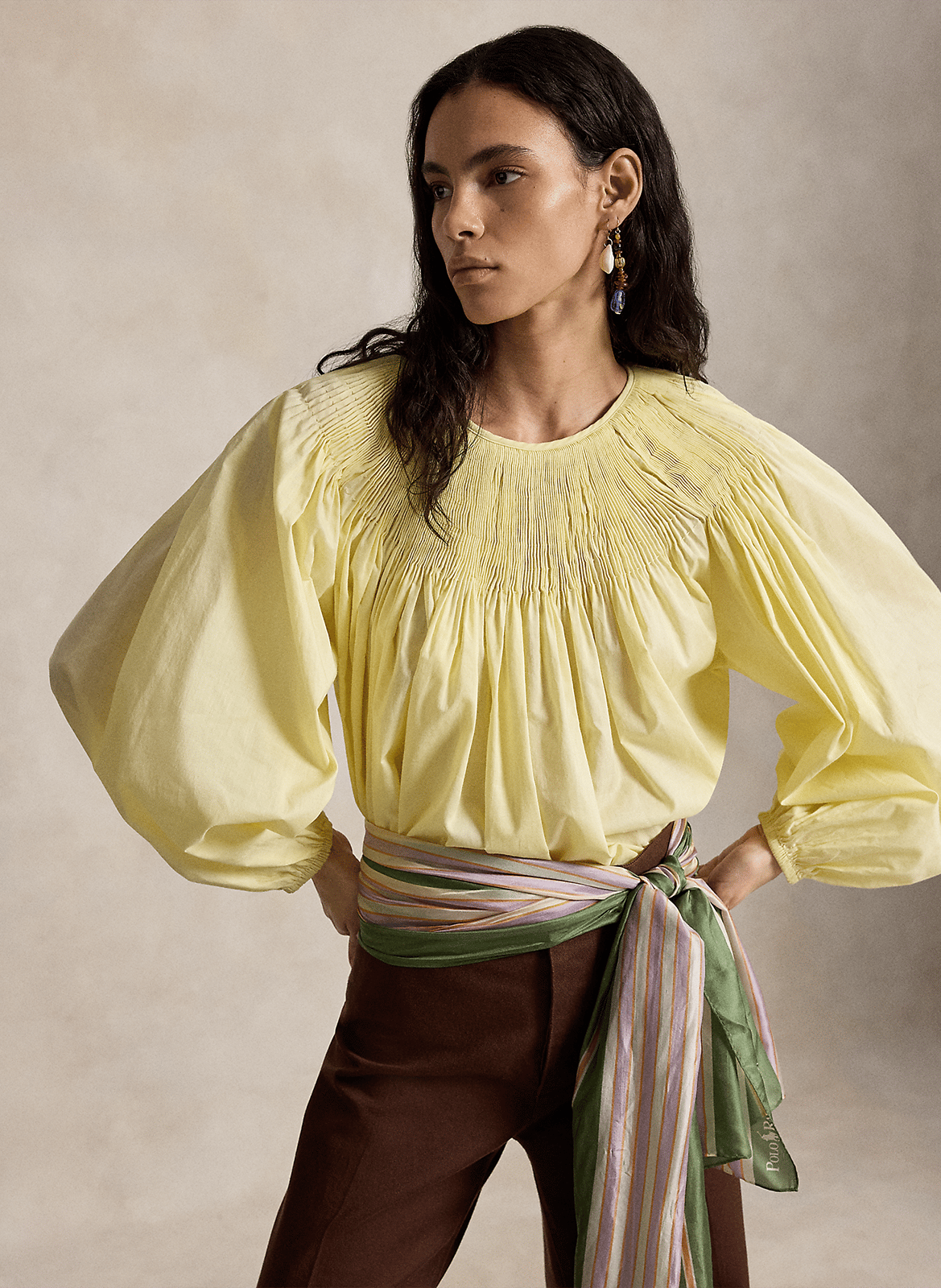 Blouse oversize col rond en coton POLO RALPH LAUREN Amarillo