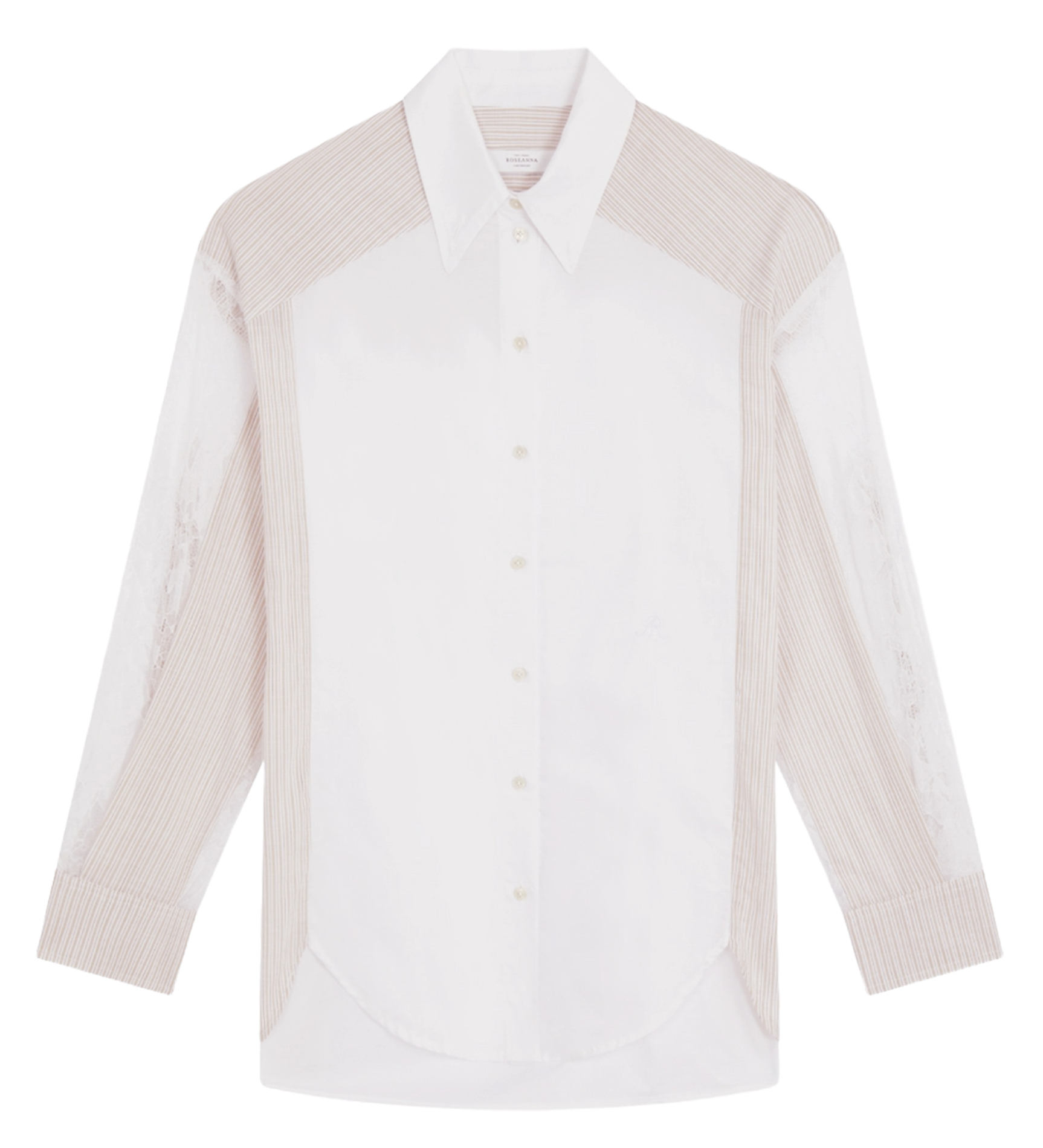 Oversized Shirt with Striped Cutouts ROSEANNA Beige