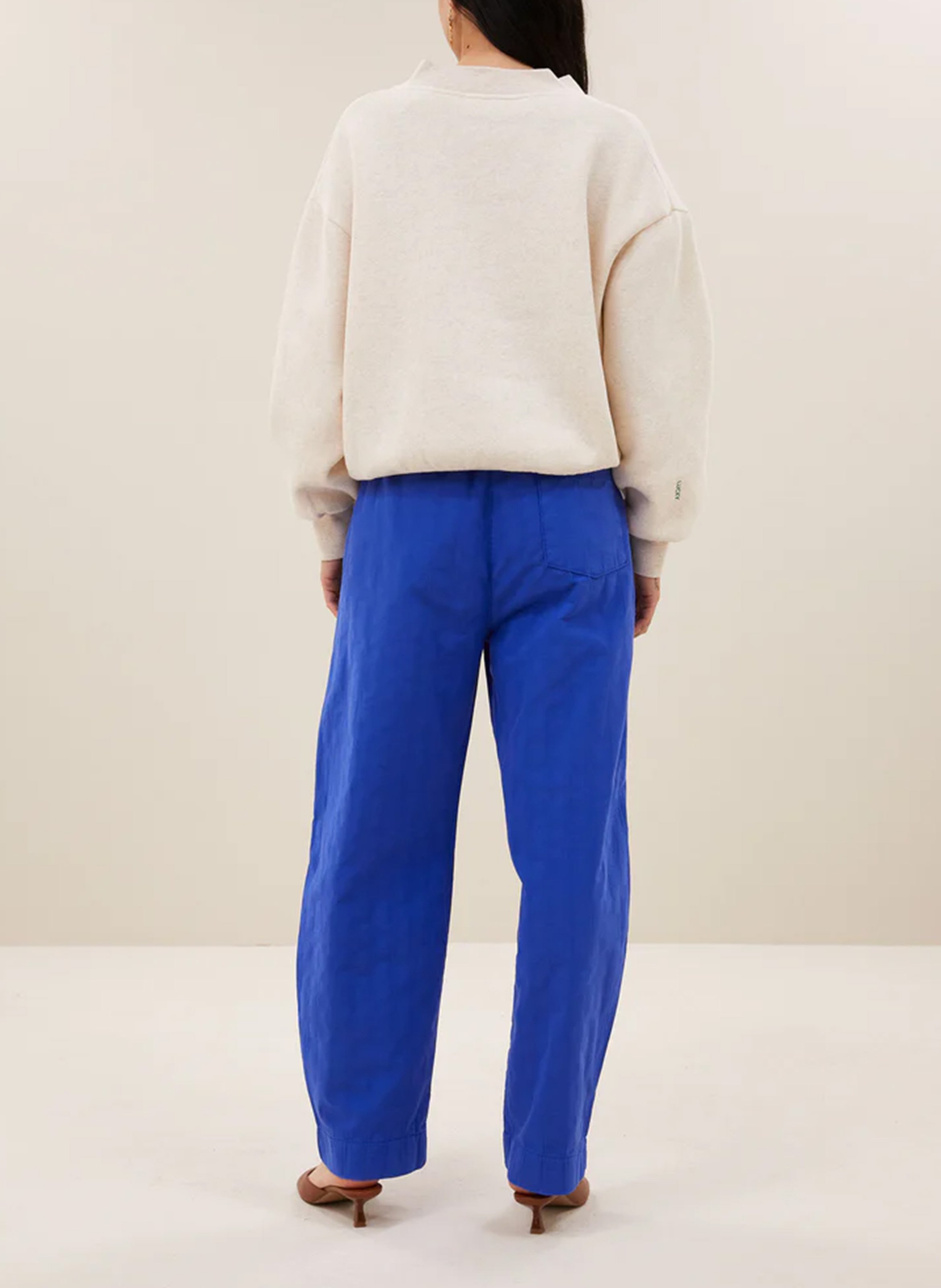 Pull droit col V en coton mélangé BY BAR Rose