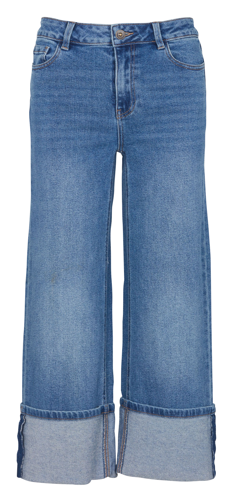 High-waisted cropped jeans with cuffs MAISON 123 Blue