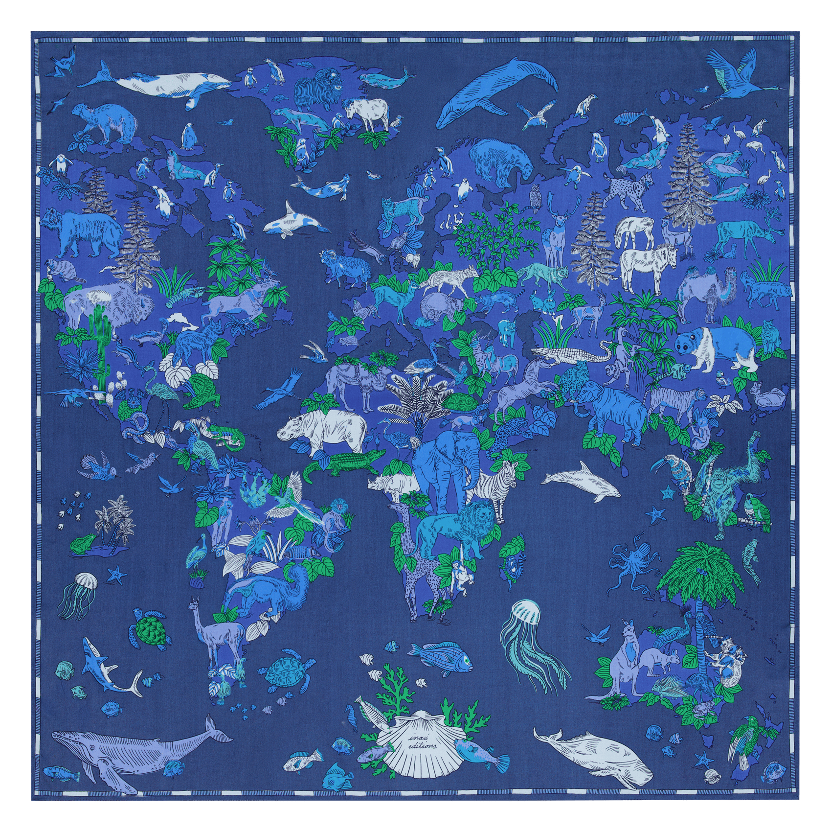 Carré imprimé animalier en soie mélangée INOUI EDITIONS