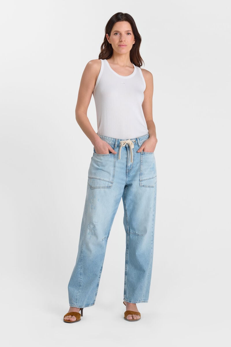 Loose jeans, wide leg, length 34 LE TEMPS DES CERISES Blue