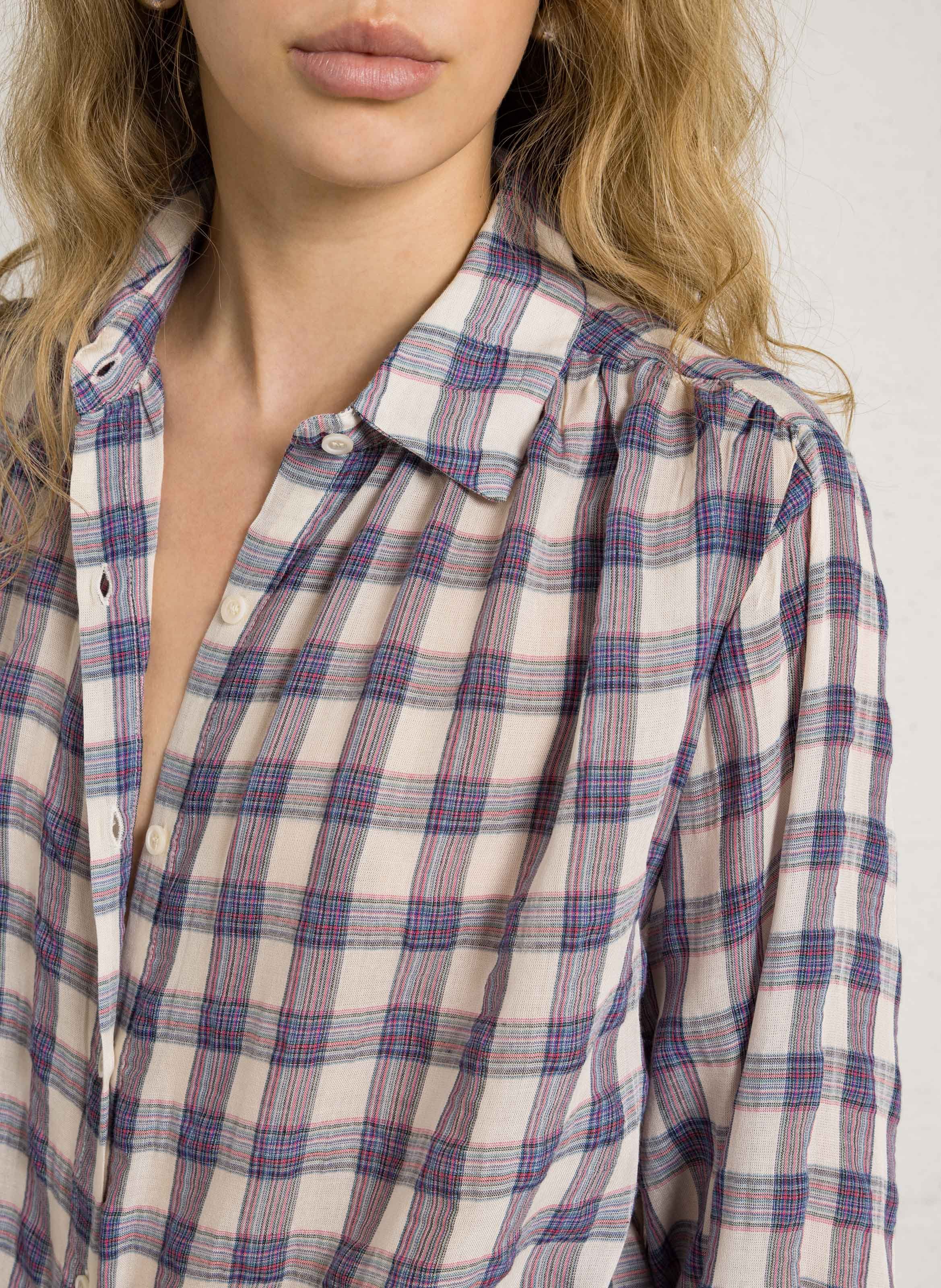 Chemise ample à carreaux en coton SEE U SOON Violet