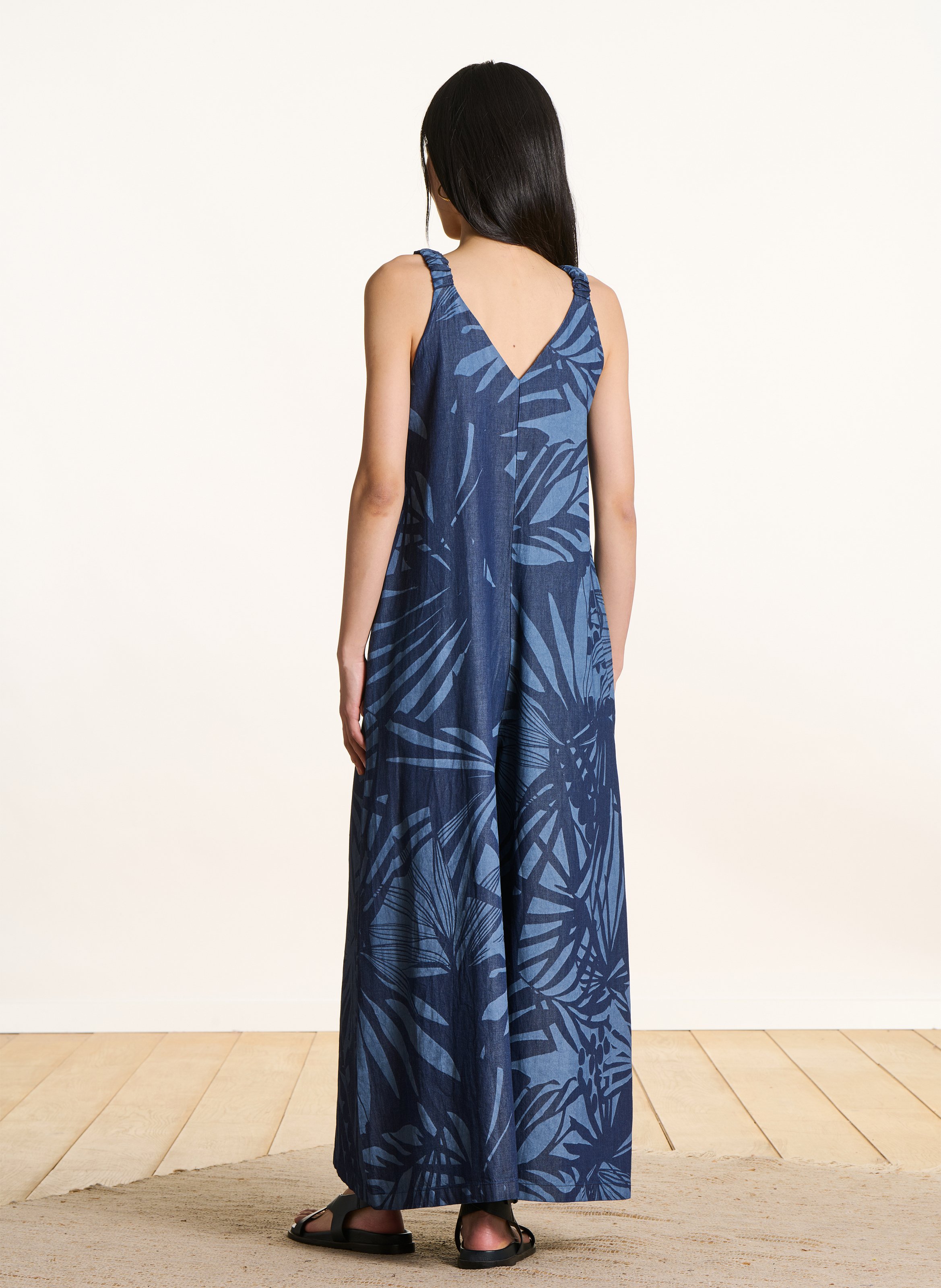 Combinaison col V en cootn LA FEE MARABOUTEE Bleu