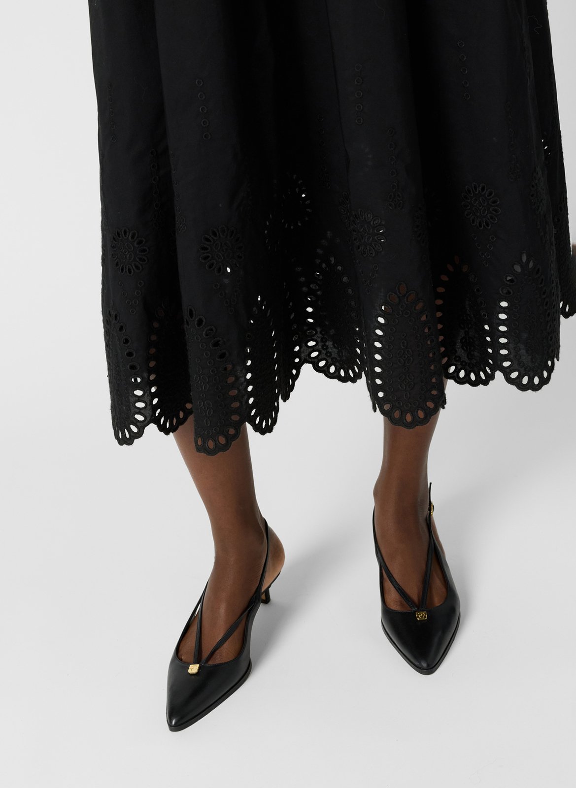 Robe midi bi matière à broderie  GERARD DAREL Noir