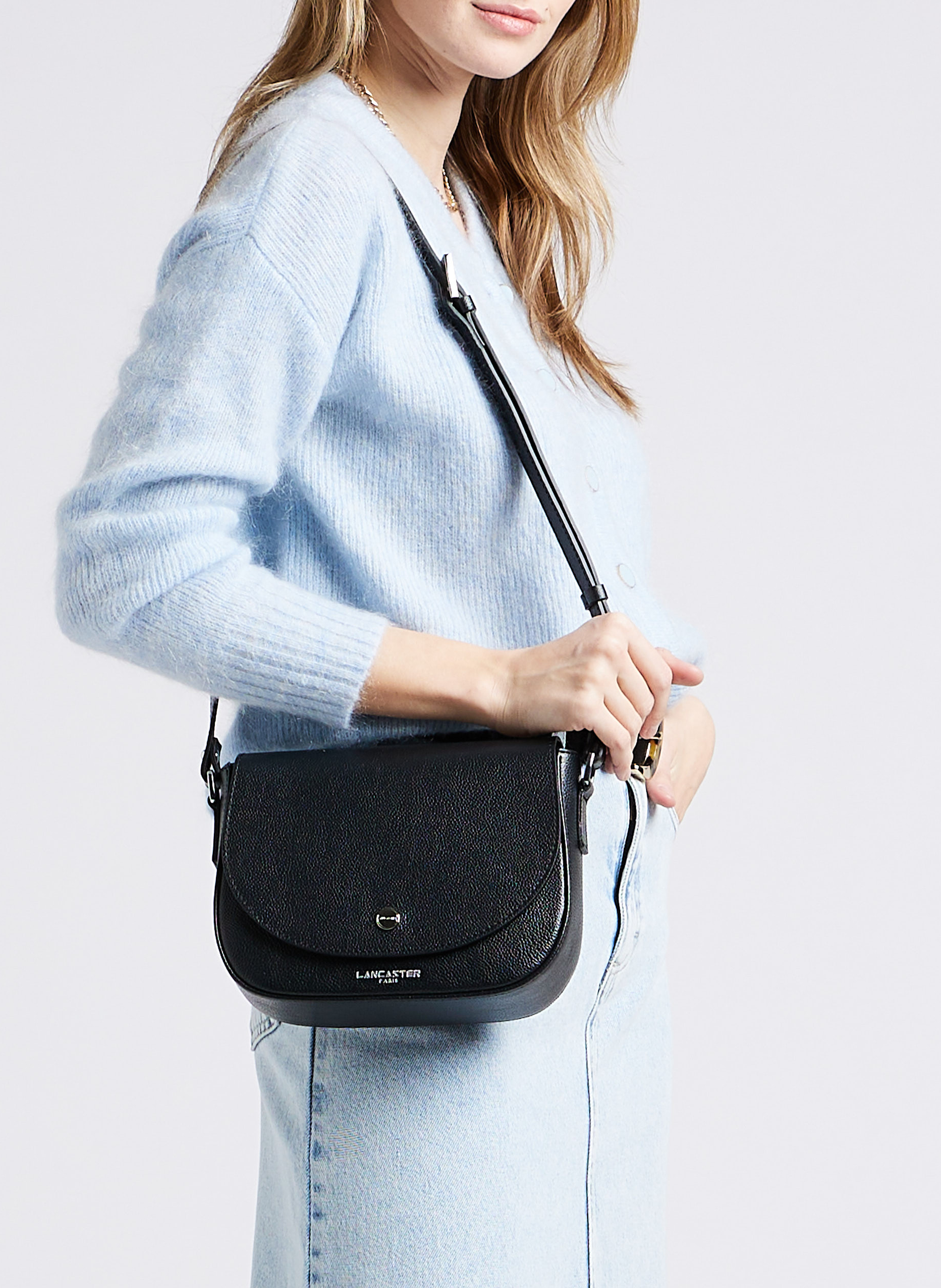 Umhängetasche aus Leder LANCASTER PARIS Schwarz