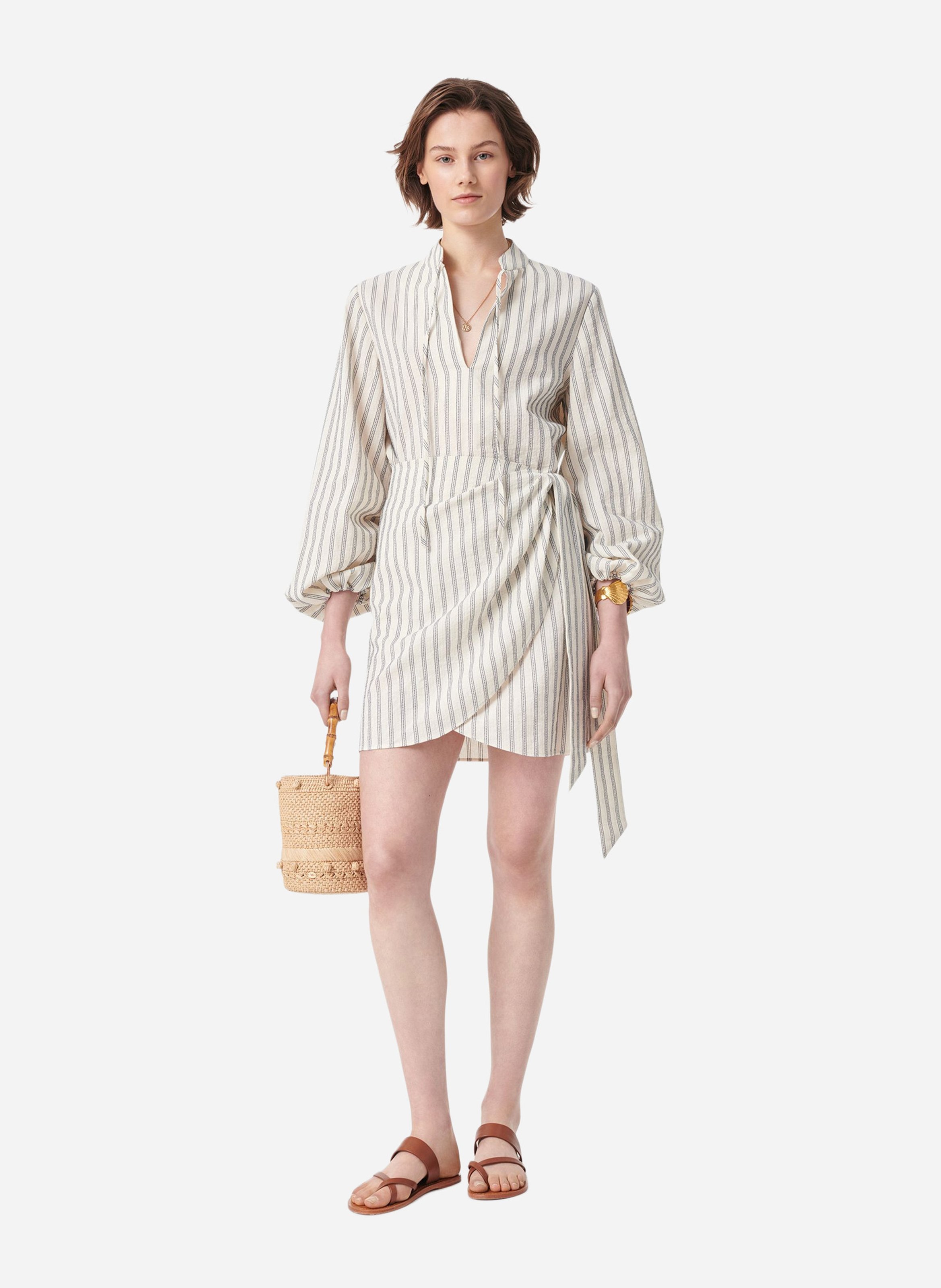 Robe courte portefeuille rayée  VANESSA BRUNO Bleu