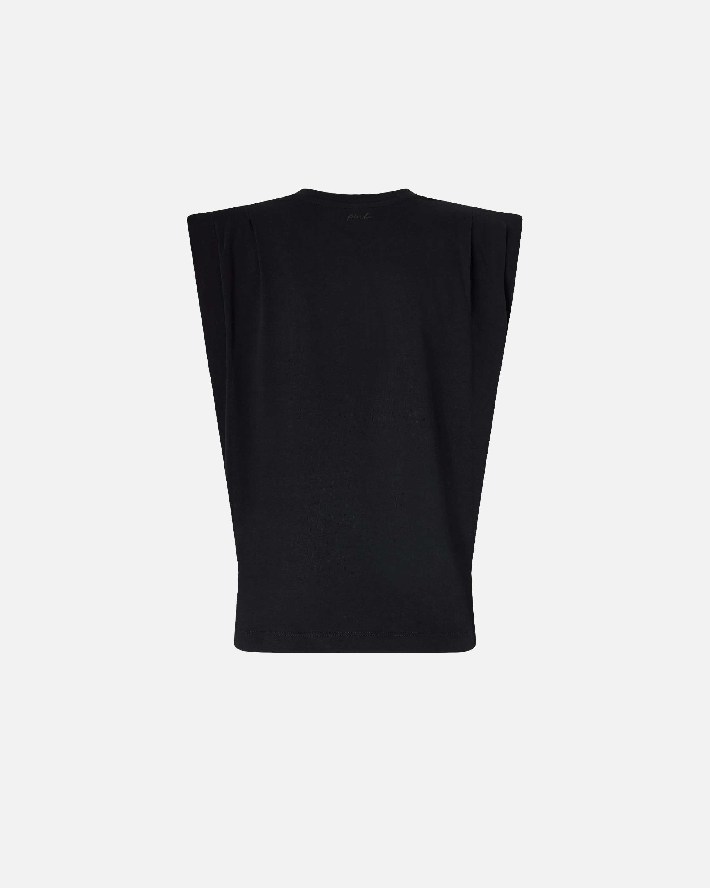 T-shirt sans manches en jersey double PINKO Noir