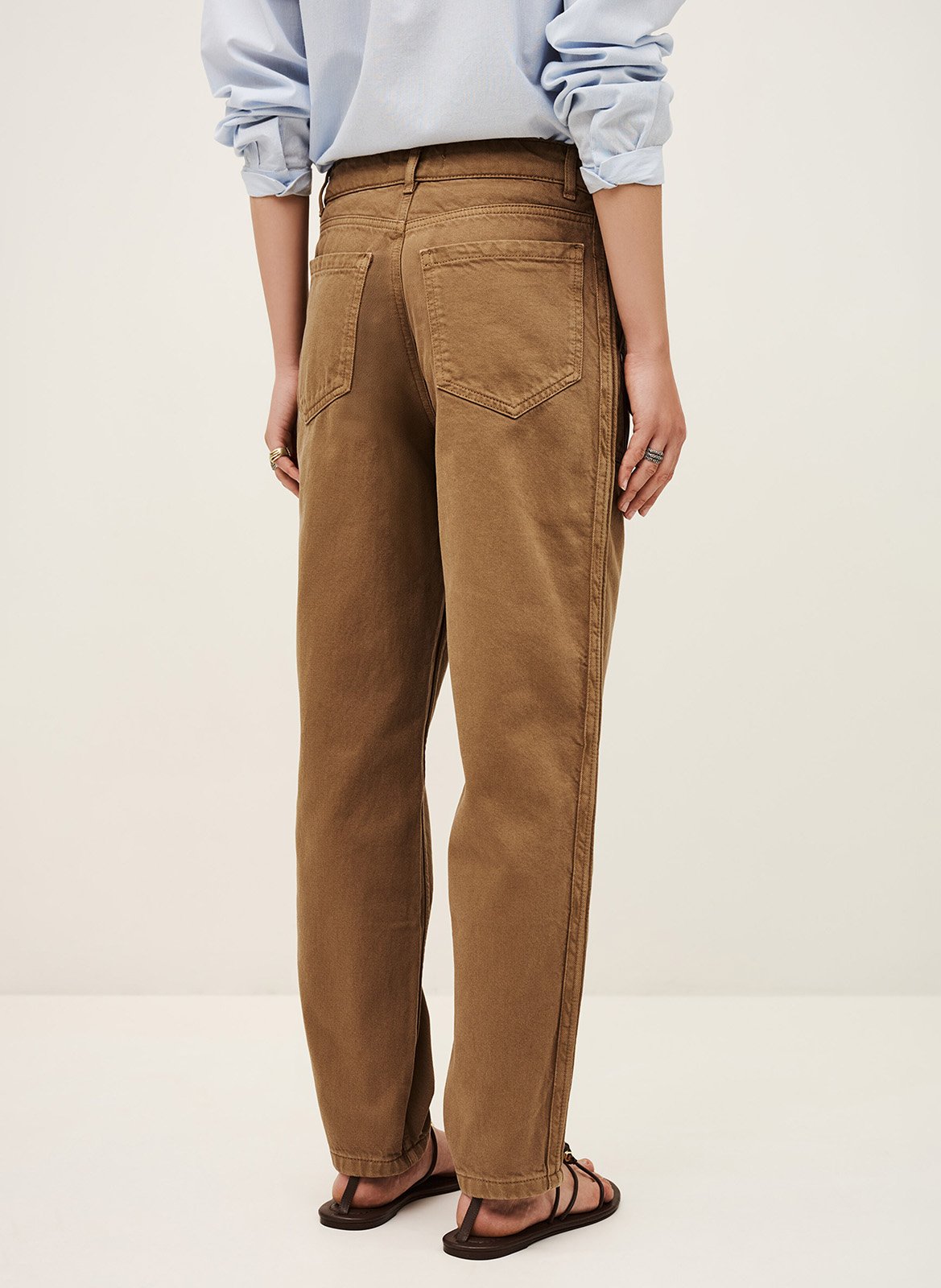 Pantalon droit en coton mélangé BA&SH Marron