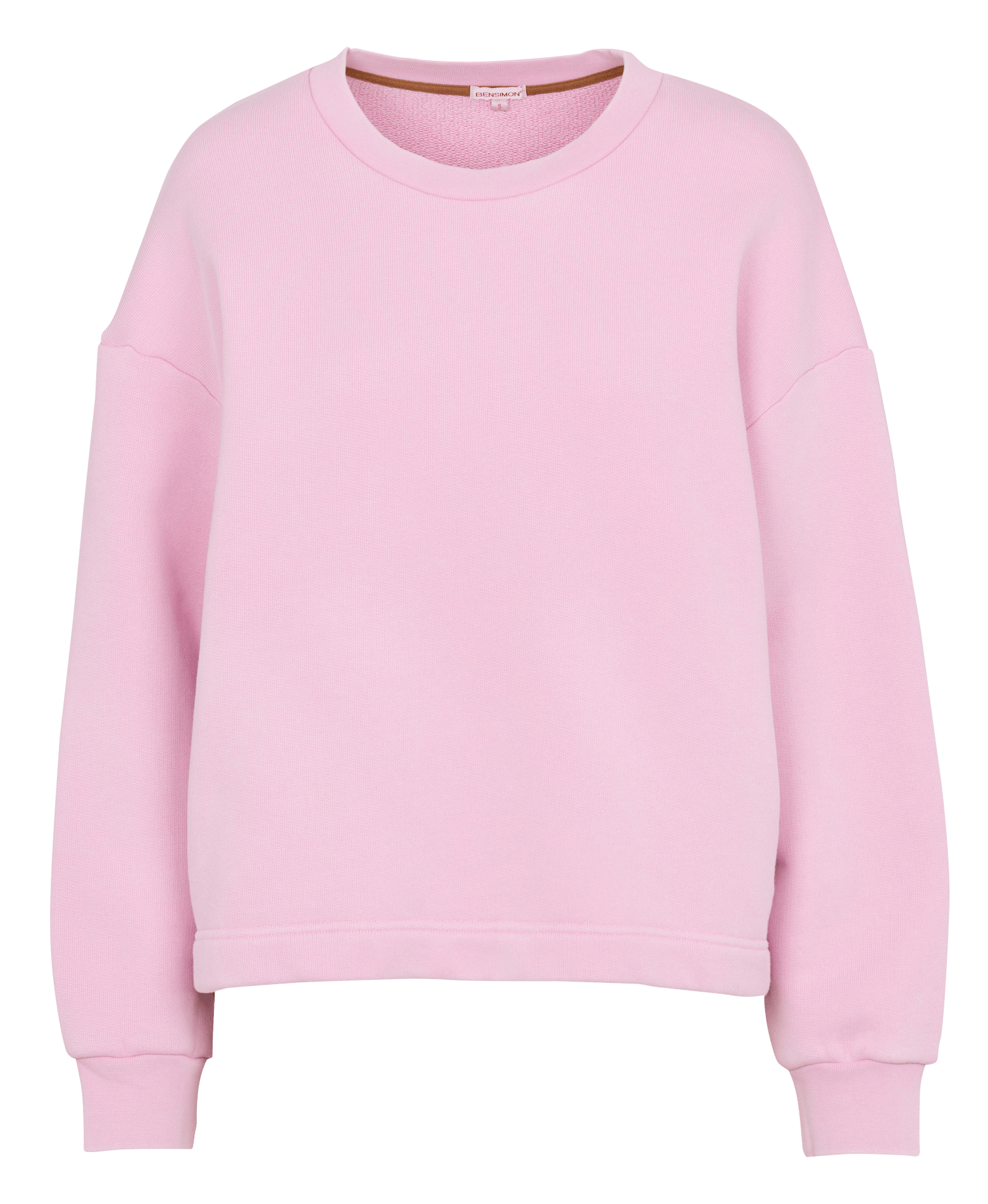 Rundhalsausschnitt Sweatshirt mit langen Ärmeln uni. BENSIMON Rosa