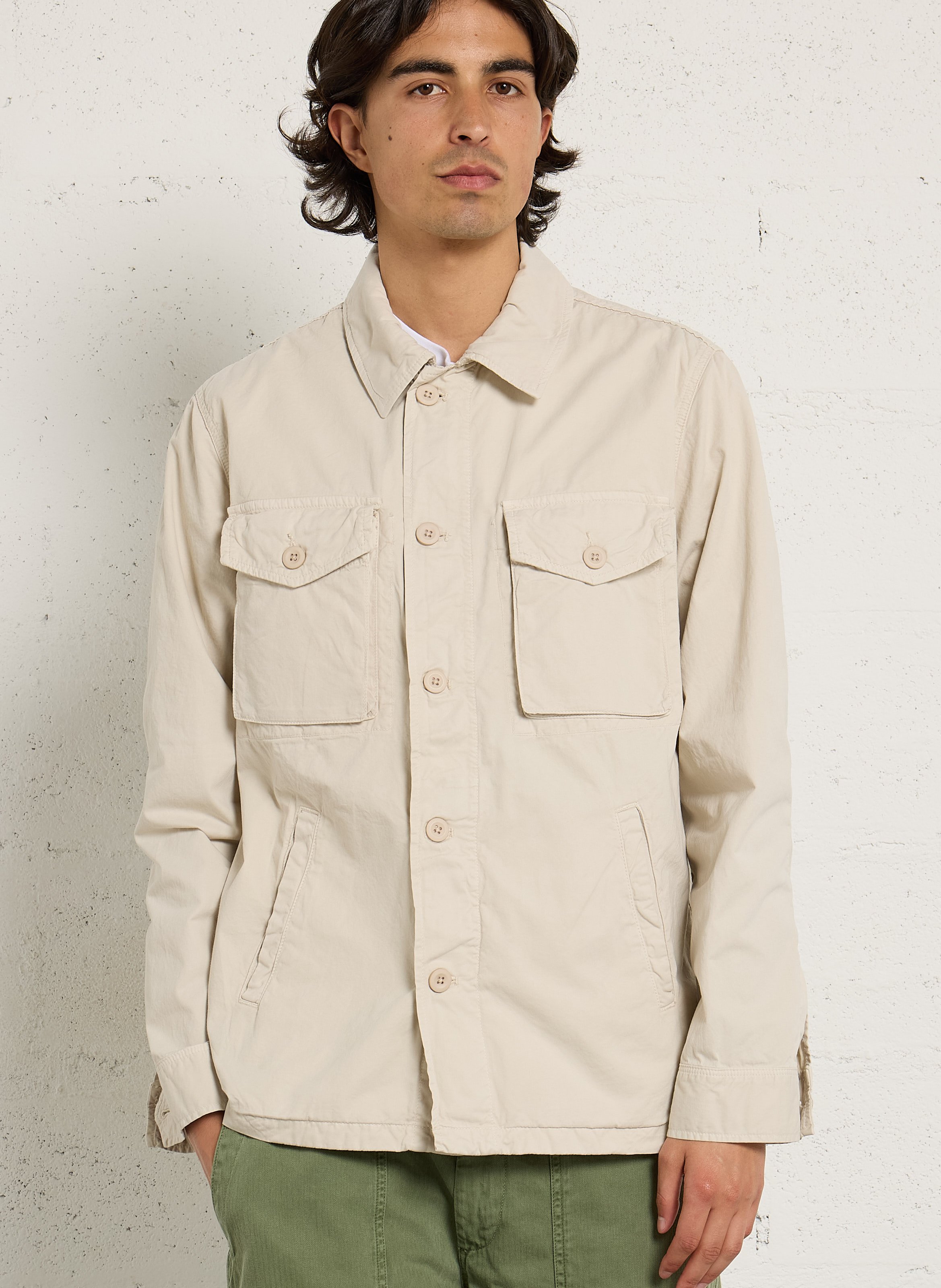 Gerade geschnittene Baumwolljacke mit klassischem Kragen HARTFORD Grau